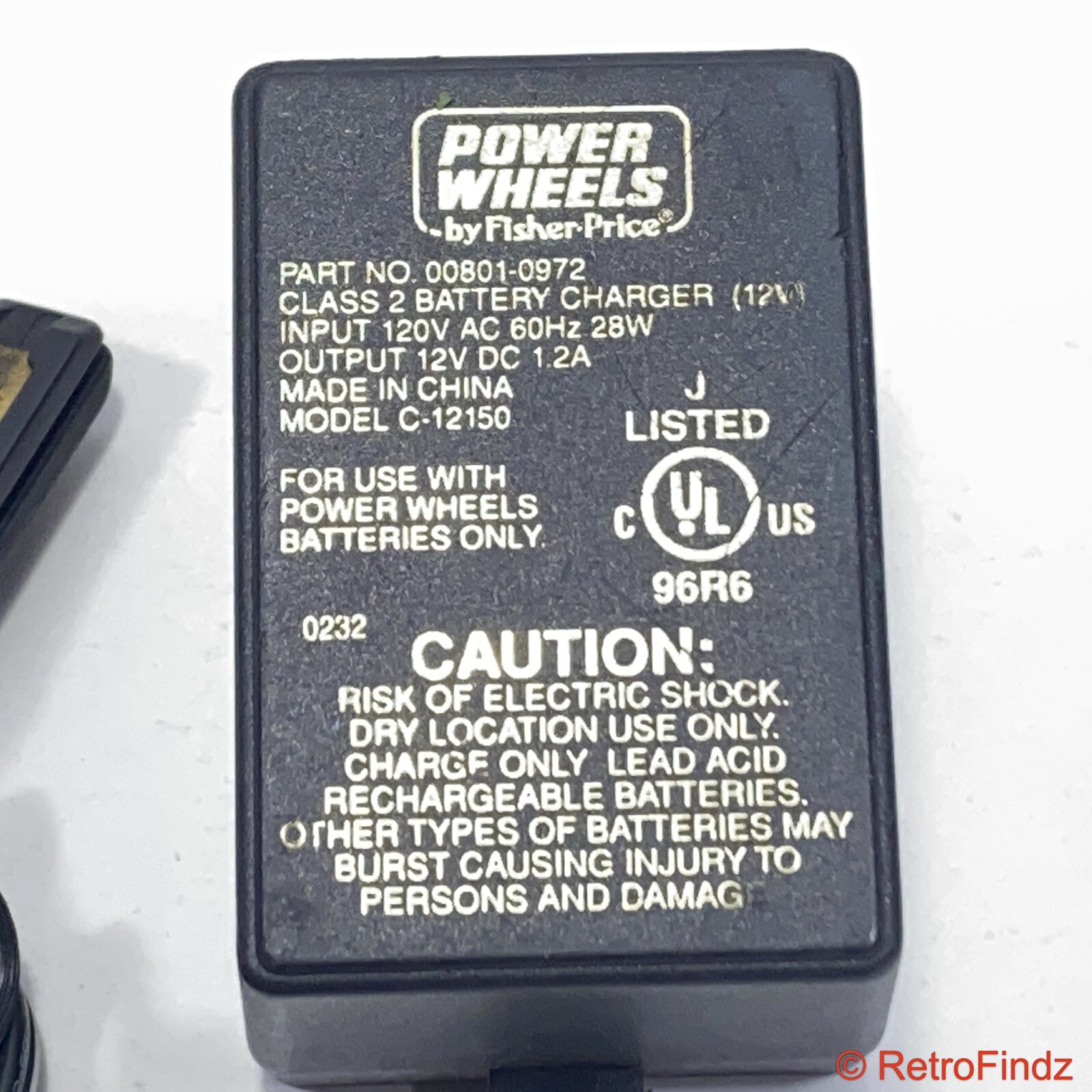 Original Fisher Price 00801-0972 Power Wheels 12V Battery Charger C-12150