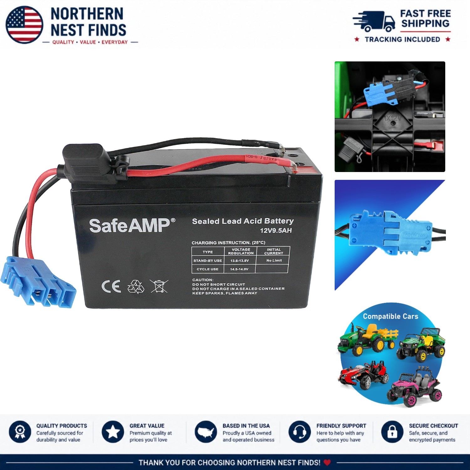 Rechargeable 12-Volt Battery for Peg-Perego 9.5AH – Ideal for Kids’ Vehicles