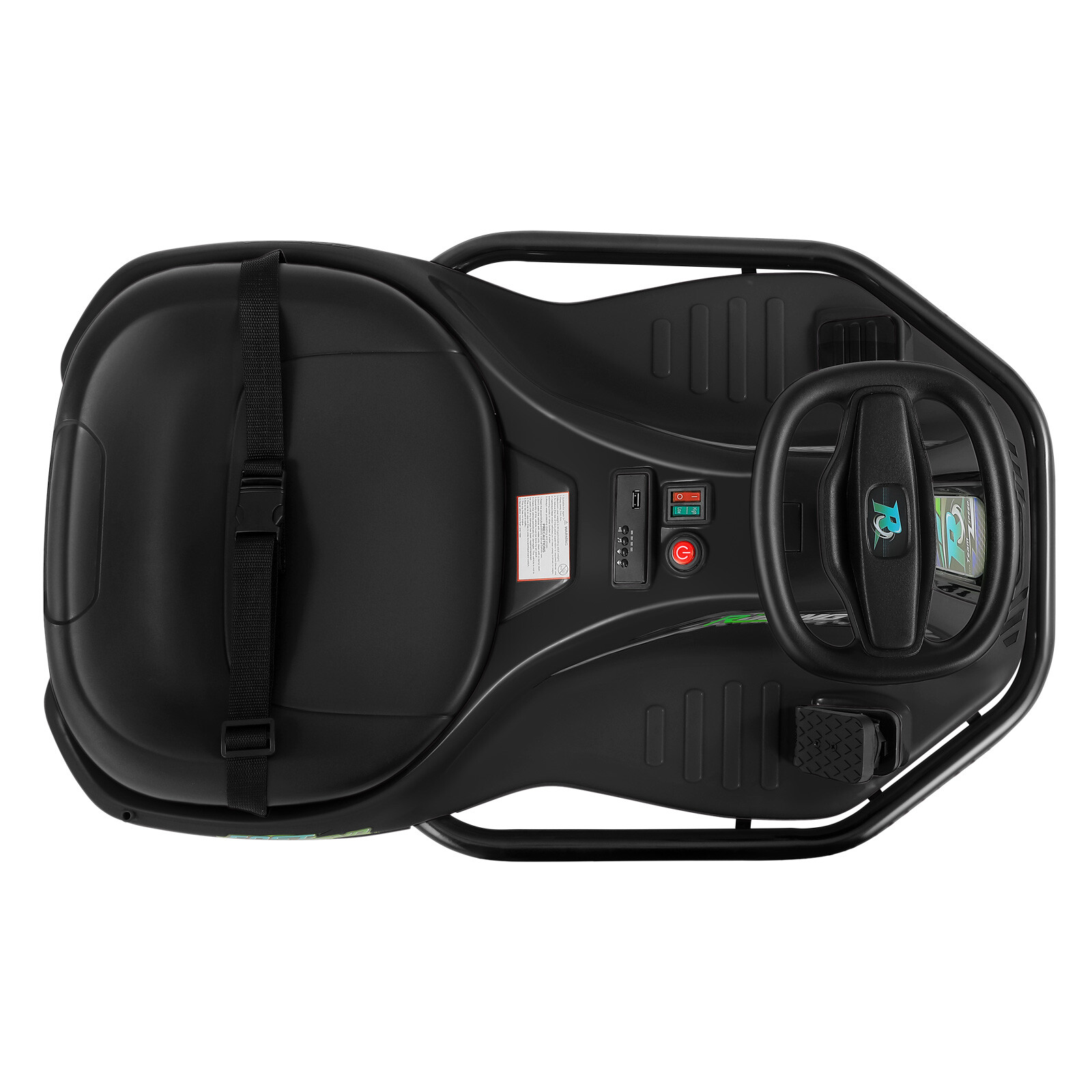 JOYLDIAS Black 24V Powered Kids Ride On Drifting Go Kart Variable Speed Cart360°