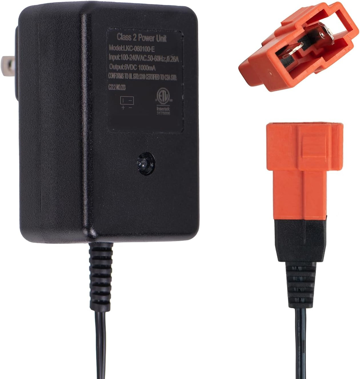 6V Charger for Kids Ride-On Toys and Cars, Square Plug Adapter | for 6V Lead-Aci