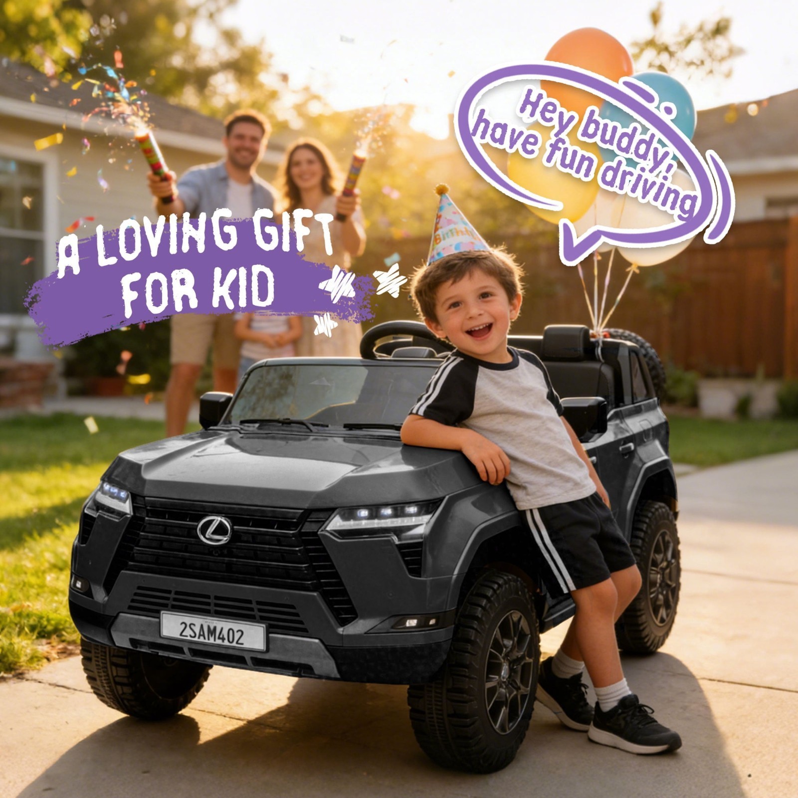 24V Kids Ride On Truck Lexus GX550 Electric Car Toy 4 Wheel Suspension 2 Seater