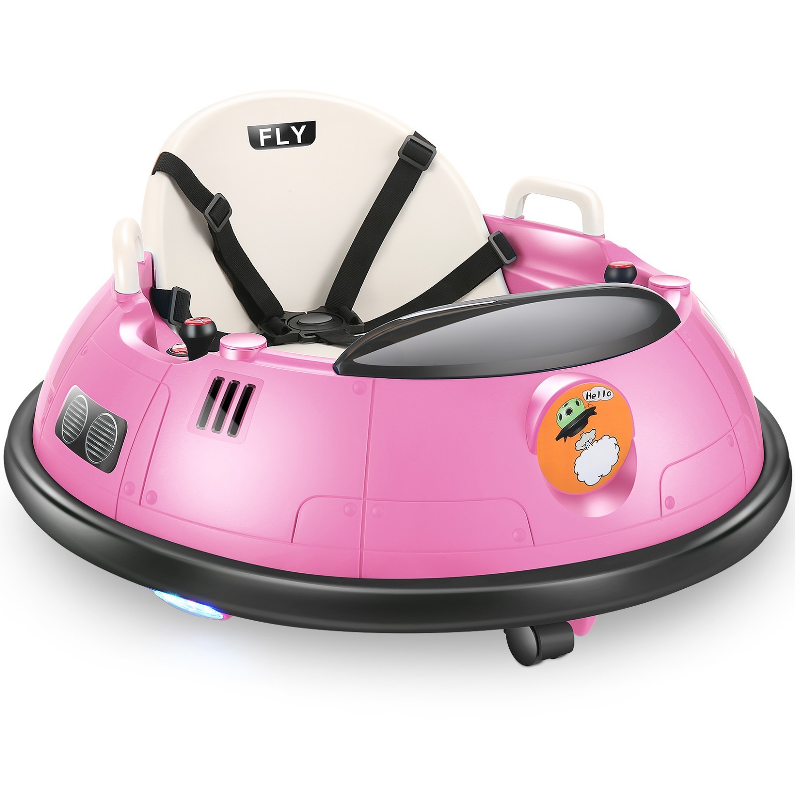 Bumper Car 12V Ride On Electric Bumper Car Flashing LED Light & 360° Rotation US