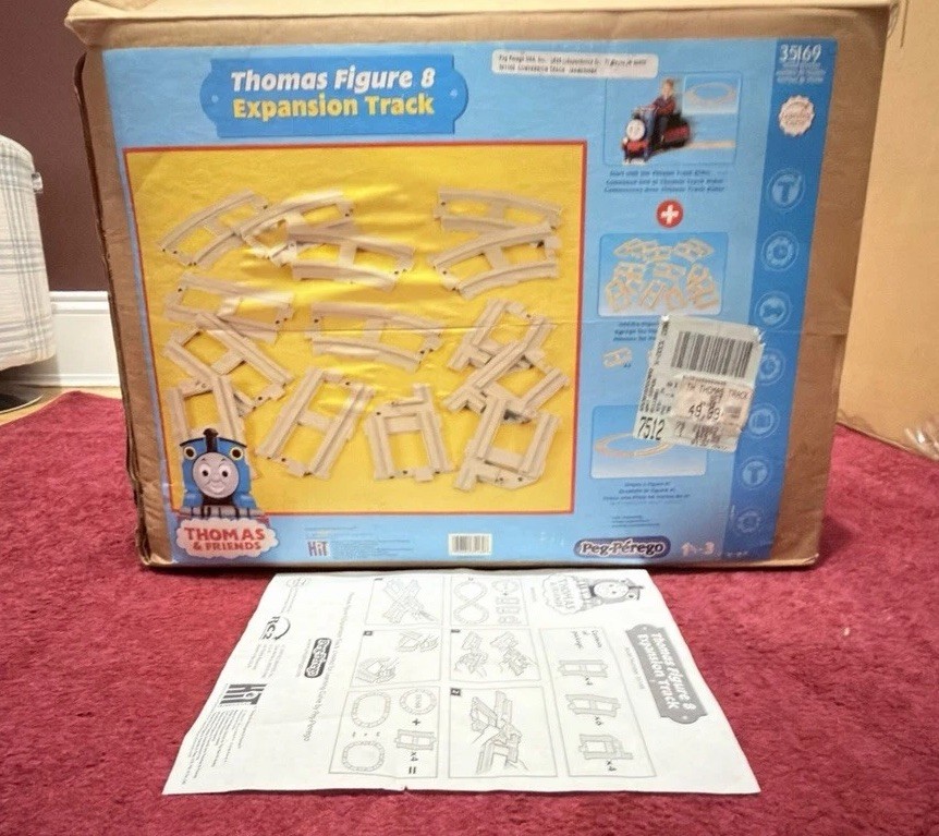 Peg Perego Thomas Track Rider 35168 Ride On w/ Figure 8 Expansion 35169 Box