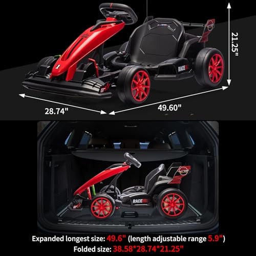 GarveeLife 24V Electric Drift Kart for Kids, Ride Car with Adjustable Seat & …