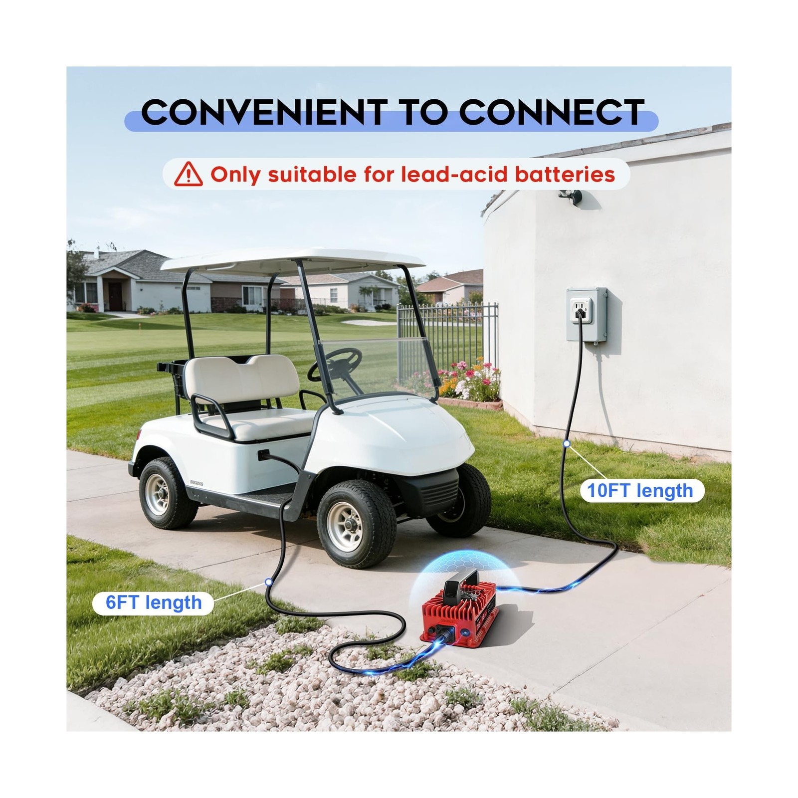 EPOWREY 18 AMP 36 Volt Golf Cart Battery Charger for EZGO TXT with D Style Plug