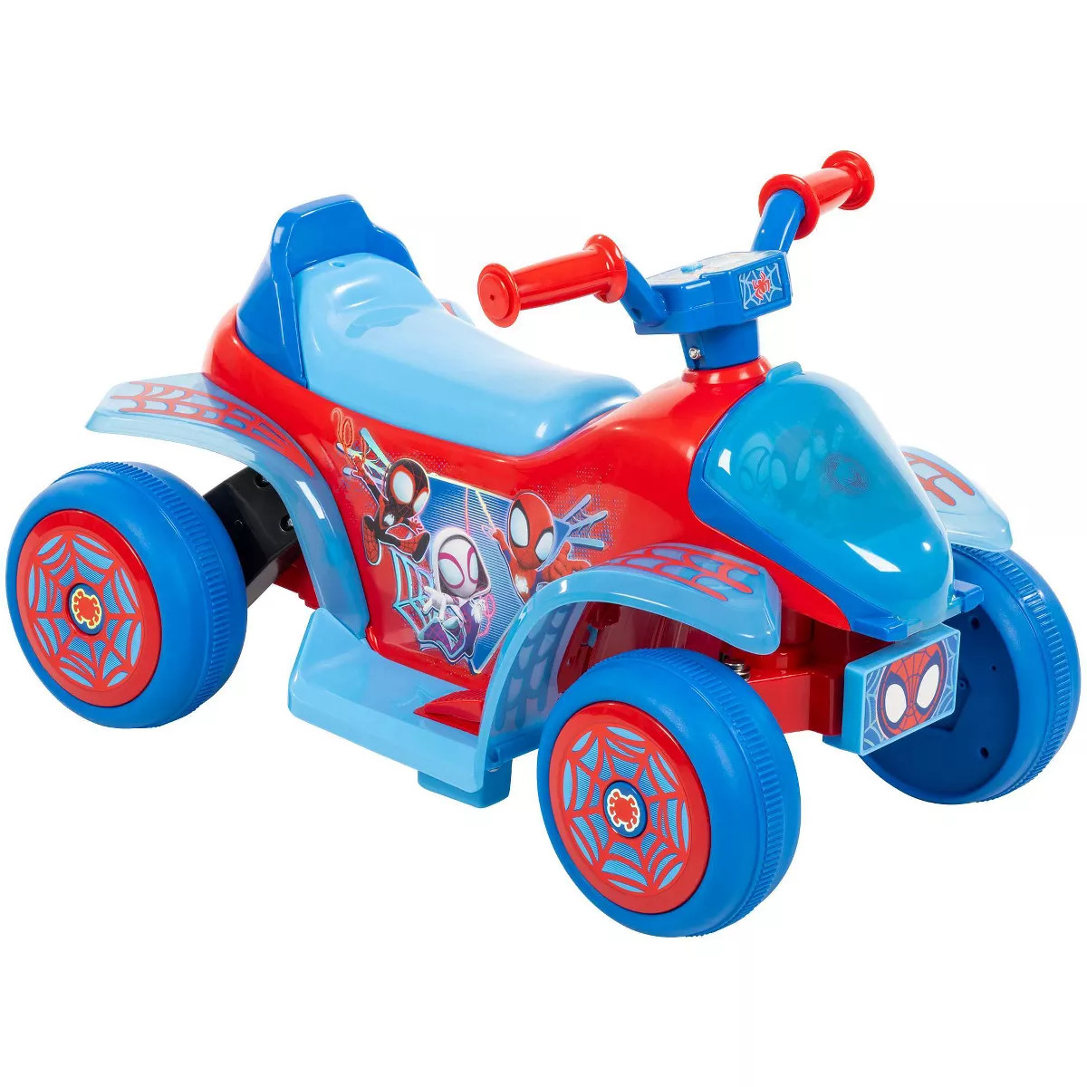 HUFFY SPIDEY HIS AMAZING FRIENDS BATTERY RIDE-ON QUAD 6V AGE 1.5+ – BLUE/RED