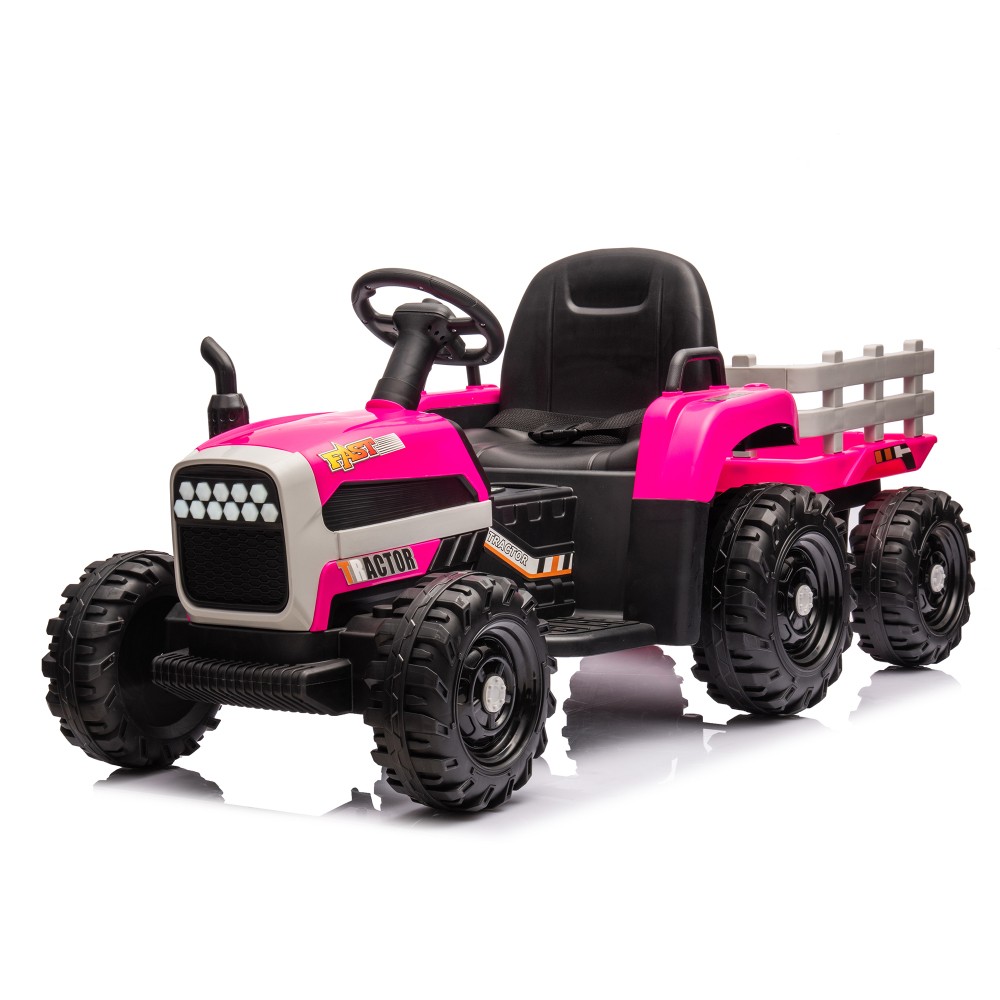24V Battery Electric Ride on Tractor w/ Trailer 200w*2motor 1.86-4.97MPH/Remote