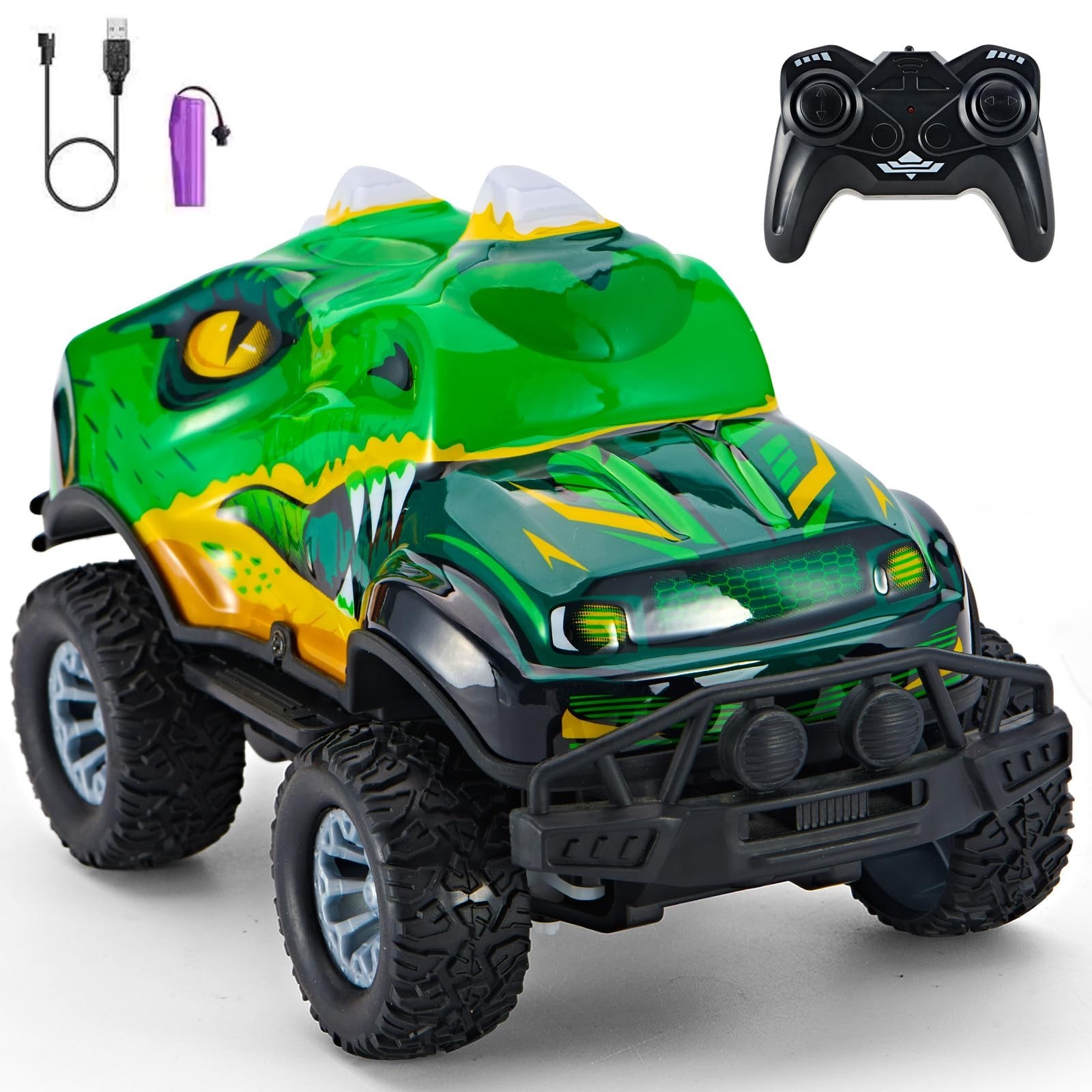 Dinosaur-Shaped Off-Road Vehicle Remote Control Cool Off-Road Vehicle Truck, …
