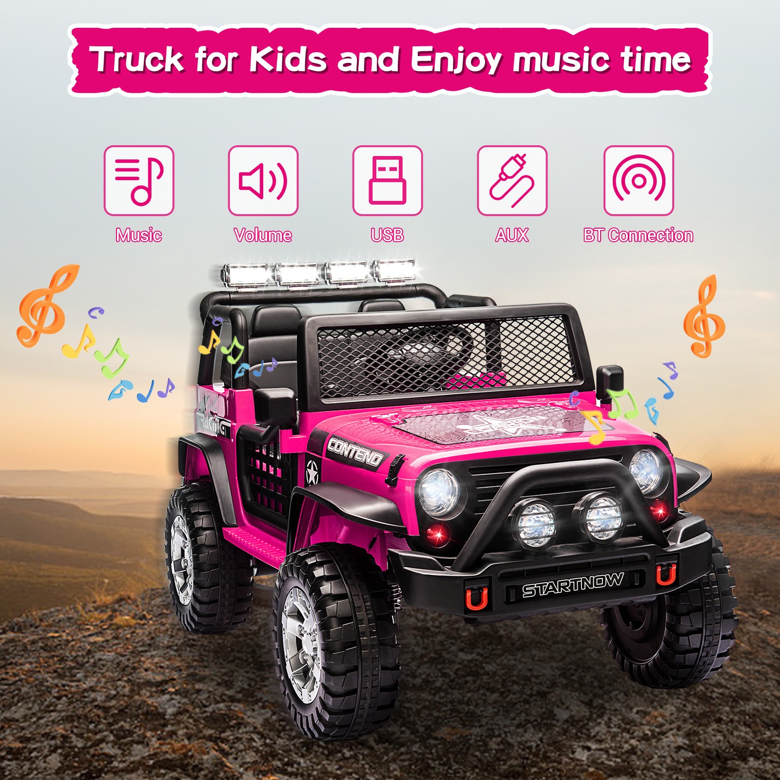12V Kids Ride On Electric Car Truck Jeep 2 Seater Vehicle Toy w/Remote Control