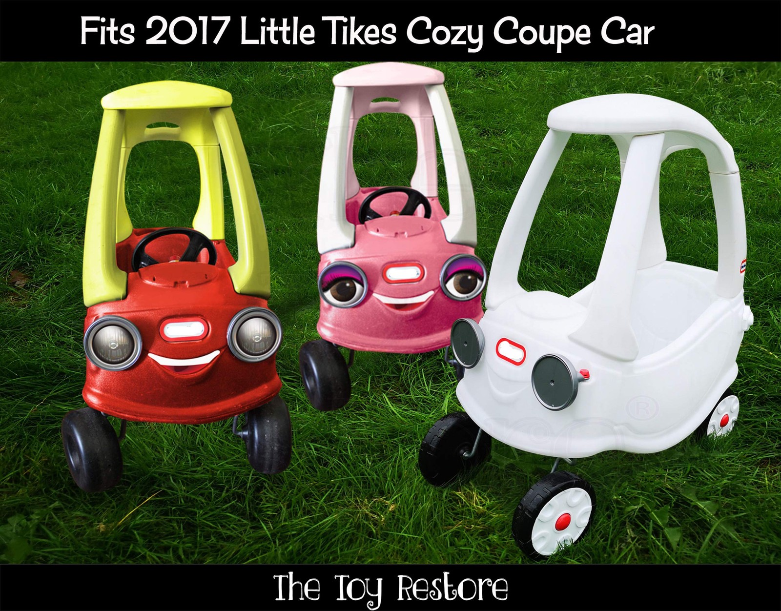Toy Restore Stickers Fits Little Tikes 2017 Cozy Coupe Car Golf Cart Headlight