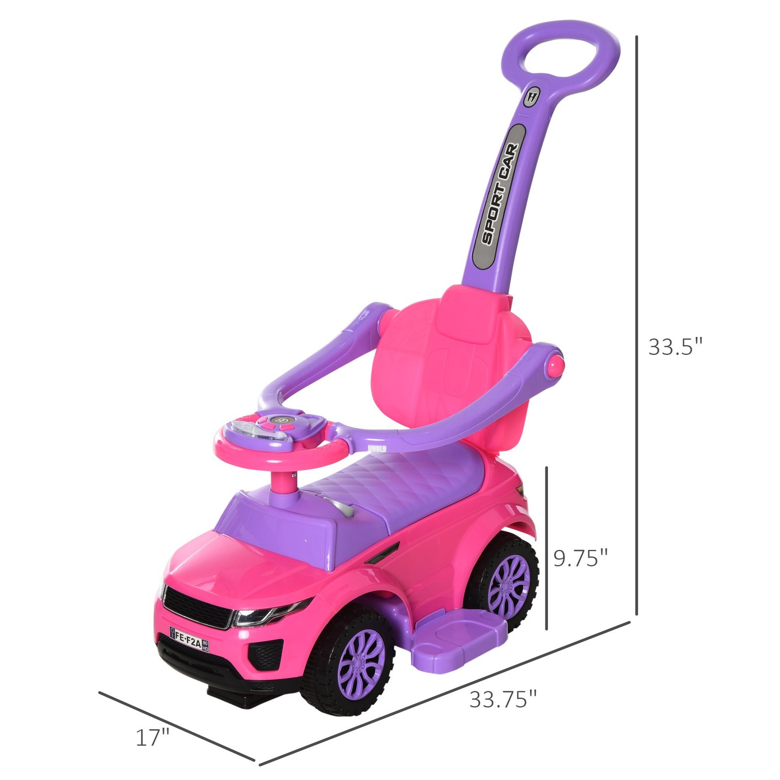 Musical Ride-On Experience with Steering Control, 55lb Capacity Frame