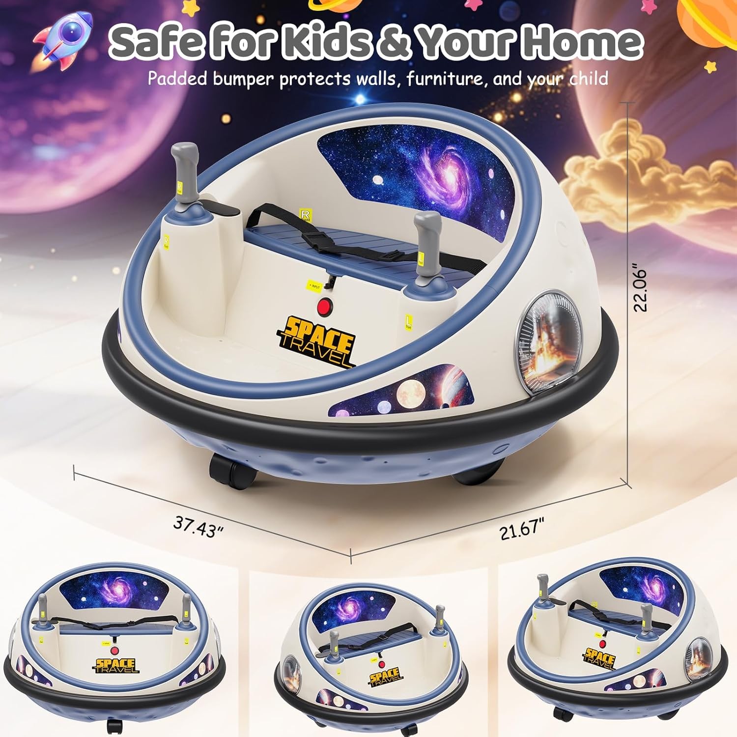 12V 4.5AH Ride on Electric Bumper Car 360° Spin With remote control for Kids