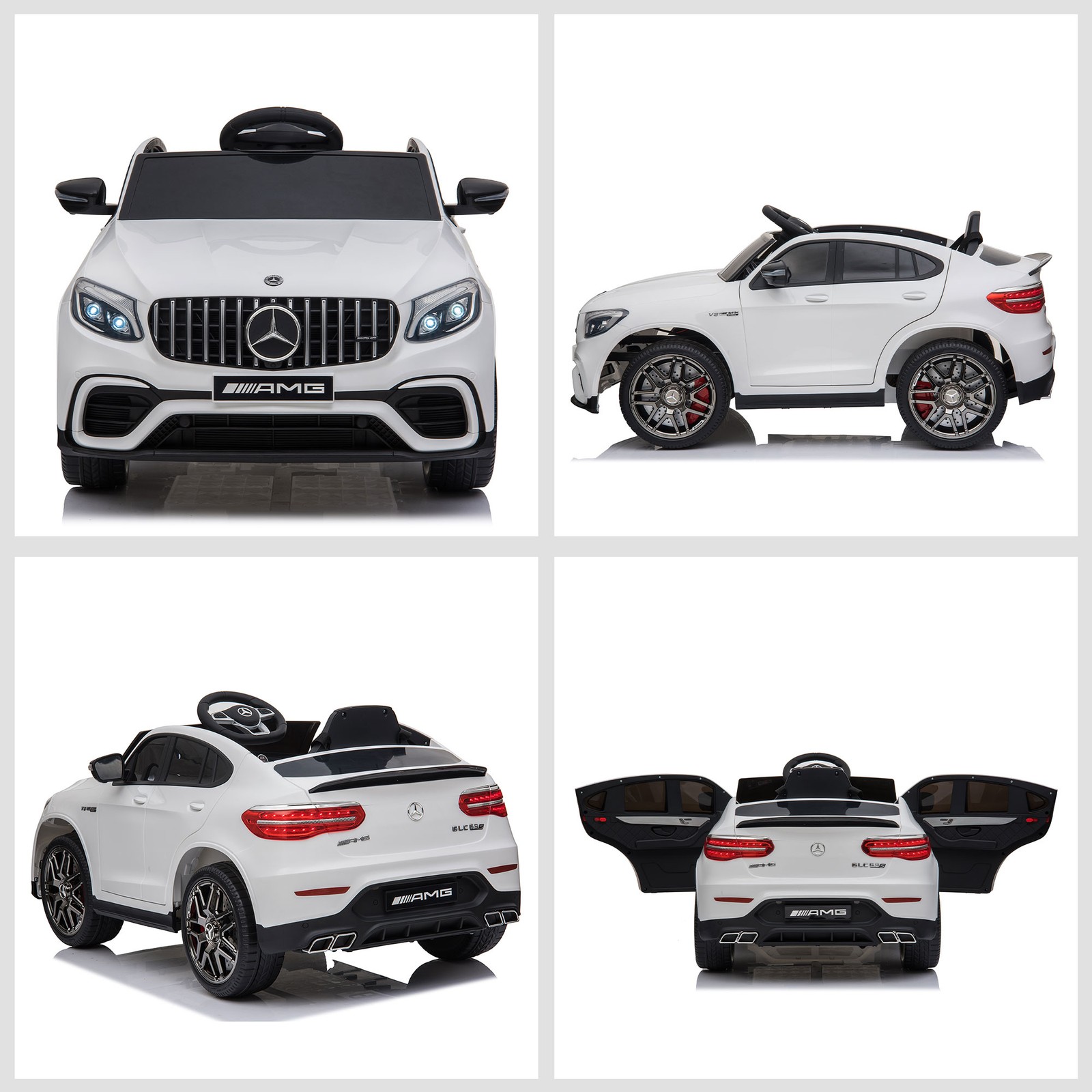 12V Ride On Toy Car for Kids with Remote Control, White