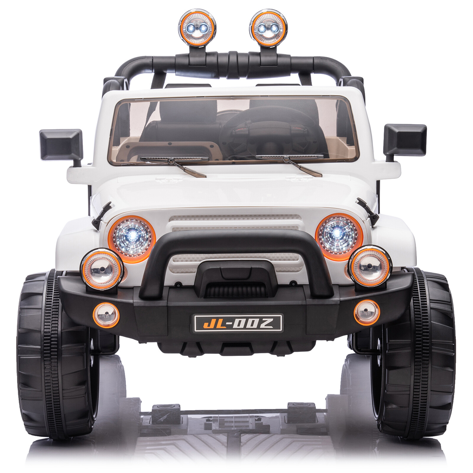 JOYLDIAS 12V Kids White Ride On Car Electric Toy Truck 3 Speed MP3 LED w/ Remote