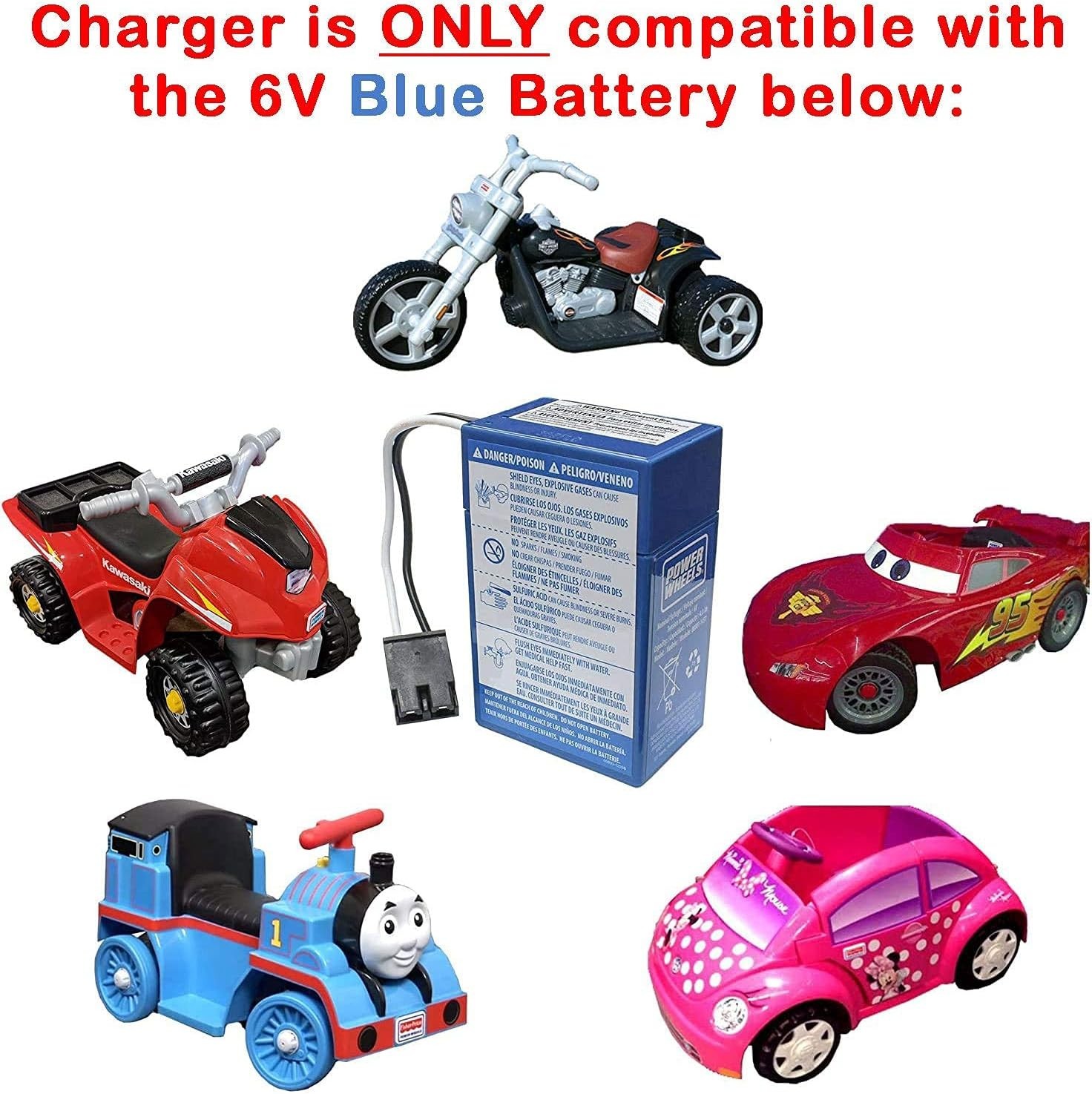 Compact 6V Power Wheels Battery Charger for Fisher-Price with Certification