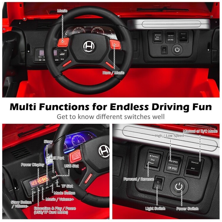 12V 2-Seater Ride on Car Truck with Remote Control and Storage Room