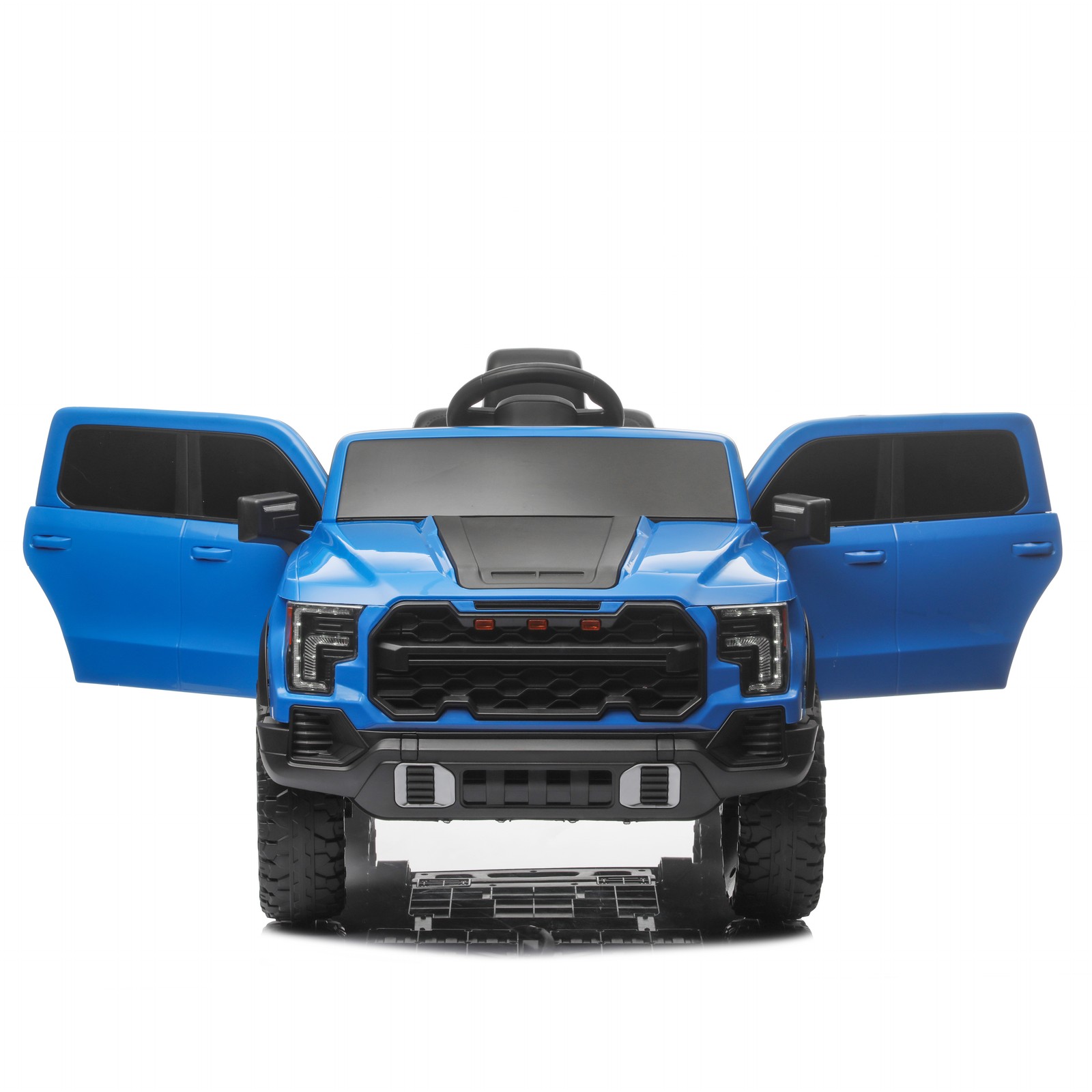 12V Kids Ride-On Car Remote Control, 4-Wheel Shock Absorption 3-6 Years Blue