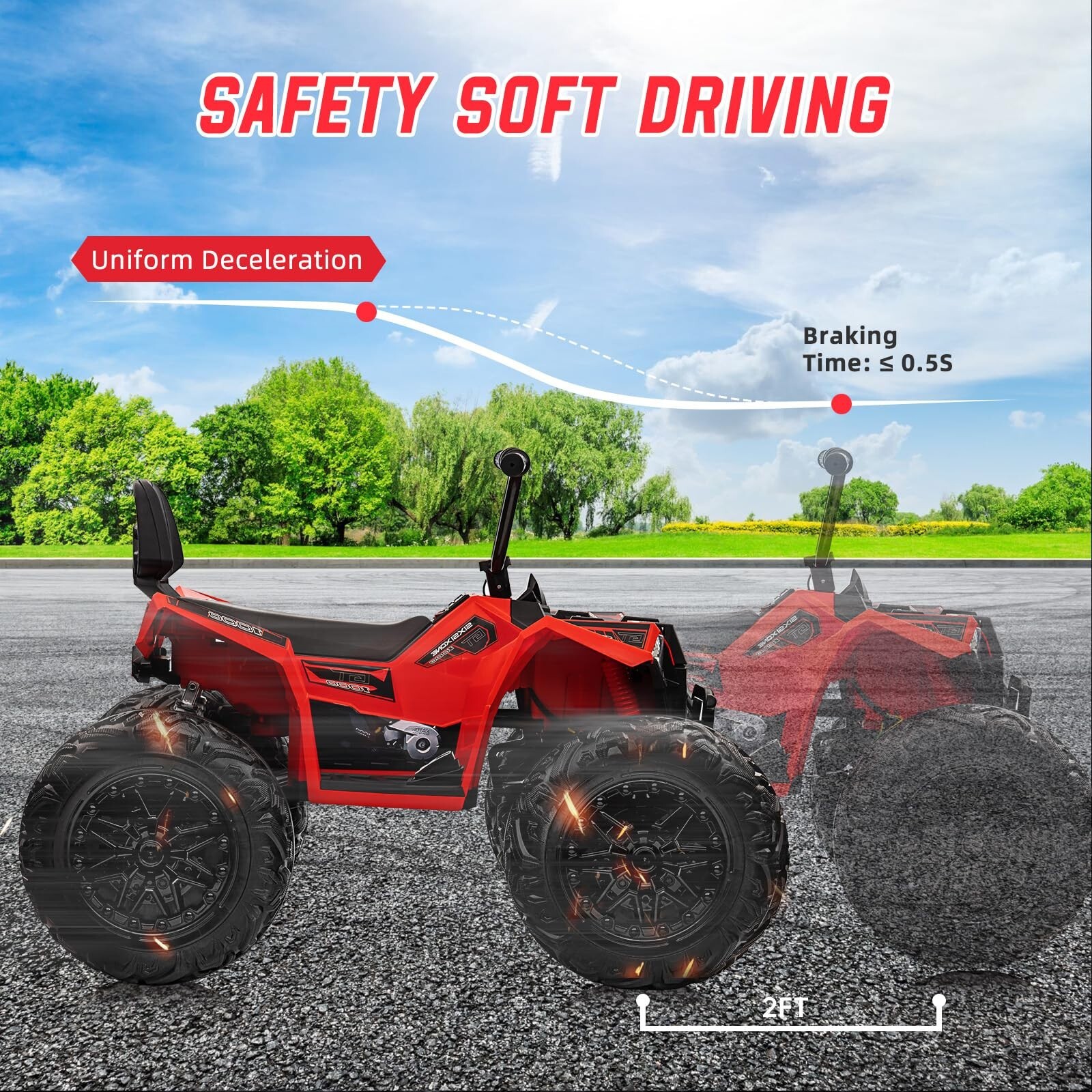 24V Ride on ATV Car Electric Fun Toys 4WD Off-Road Vehicle 4 Wheeler Quad Toy