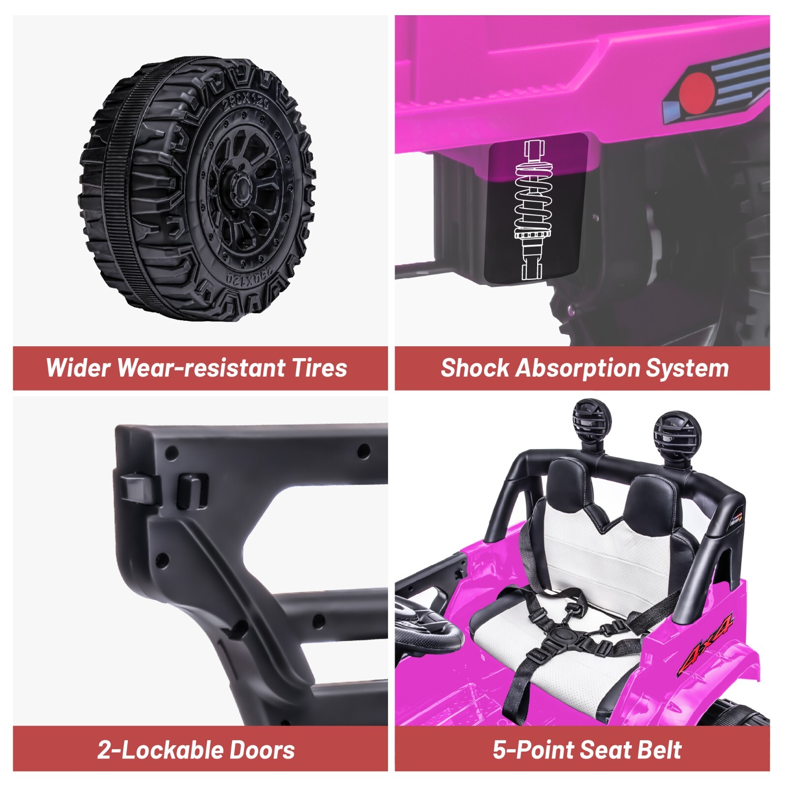 12V Kids Ride on Toy Electric Power Wheels Jeep Parental Remote Control MP3 LED