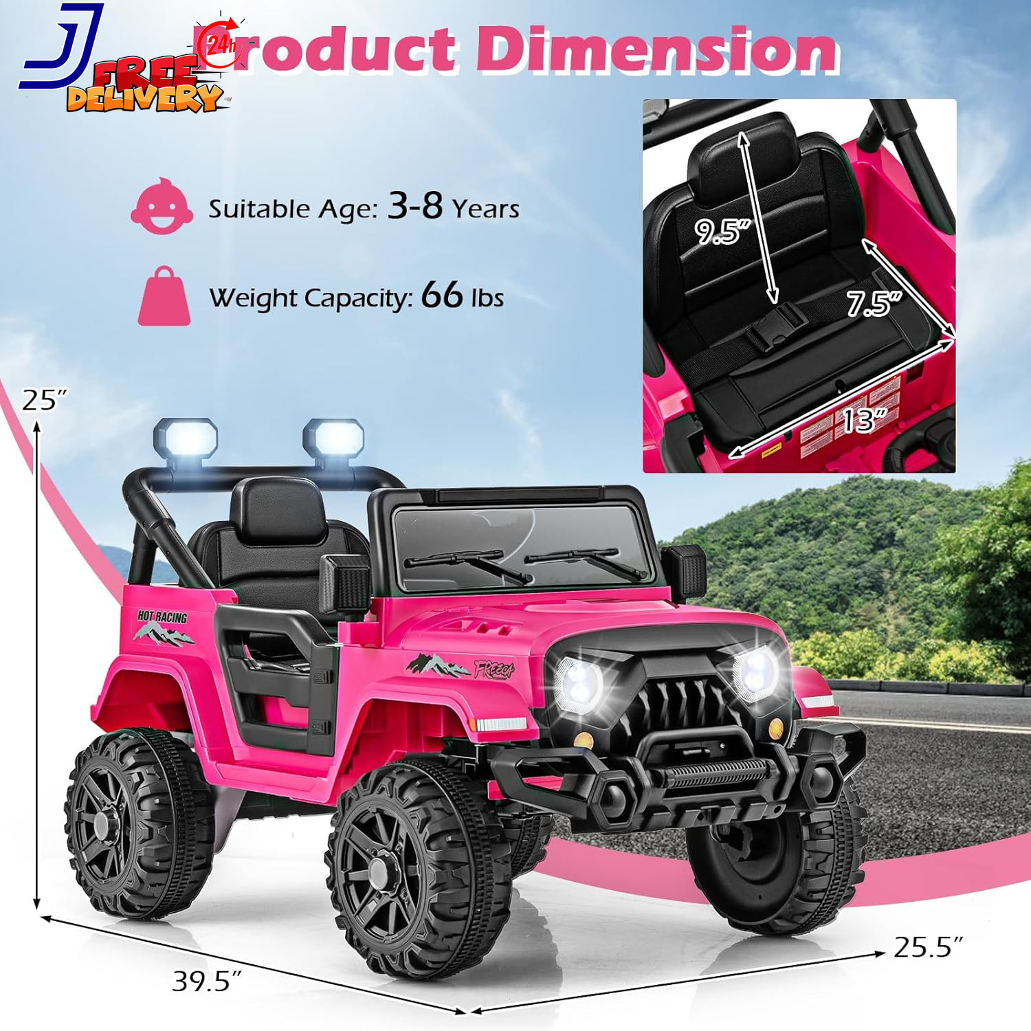 12V Kids Ride on Toy Electric Car Battery Power Wheel Truck w/Remote Control LED