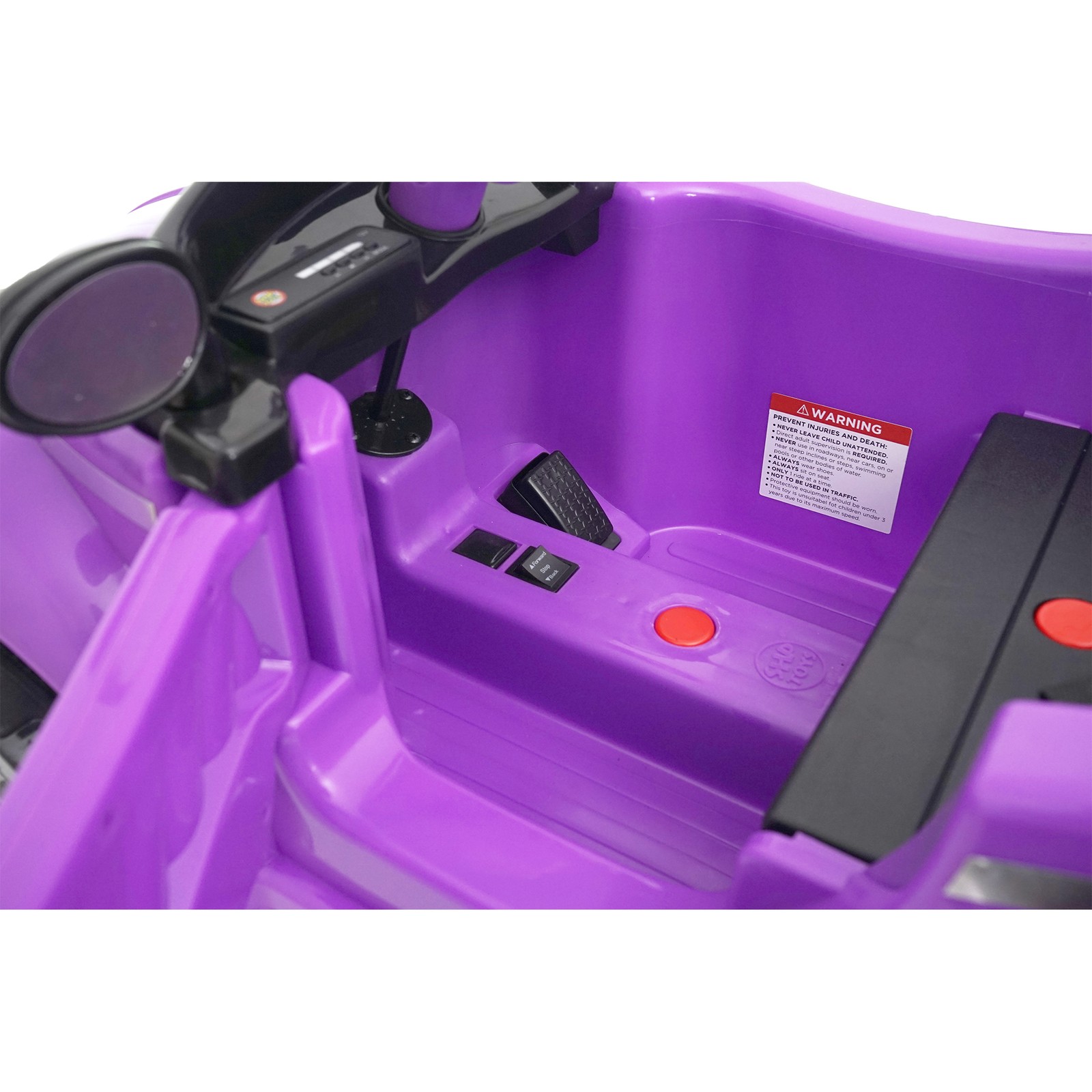 12V Kids Ride On Car Wheel LED USB & Bluetooth Suitable for Kids Aged 2-4 Purple