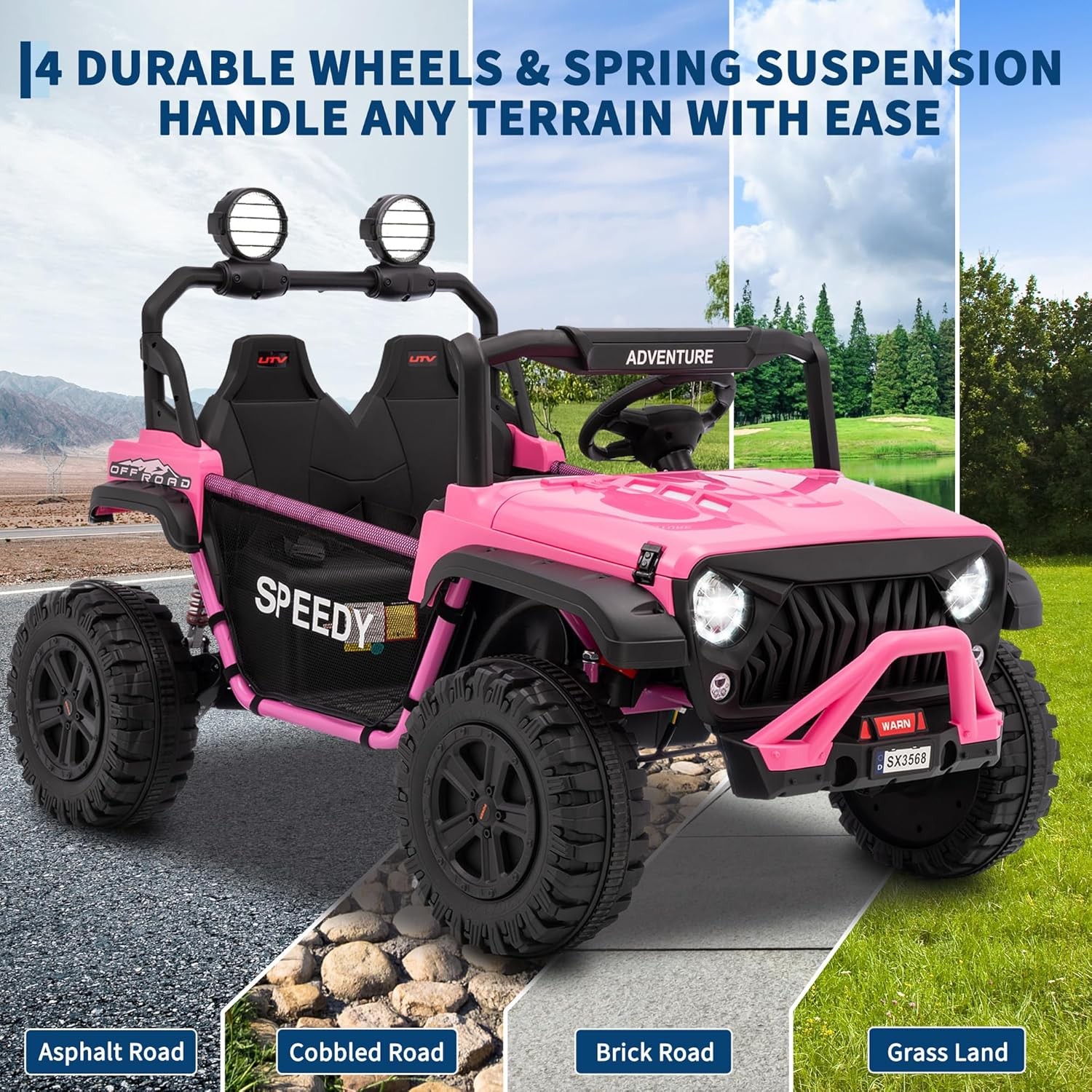 Ride on Toys for Kids,Ride on Truck w/ RC,2 Seater Electric Car for Toddlers 4-8