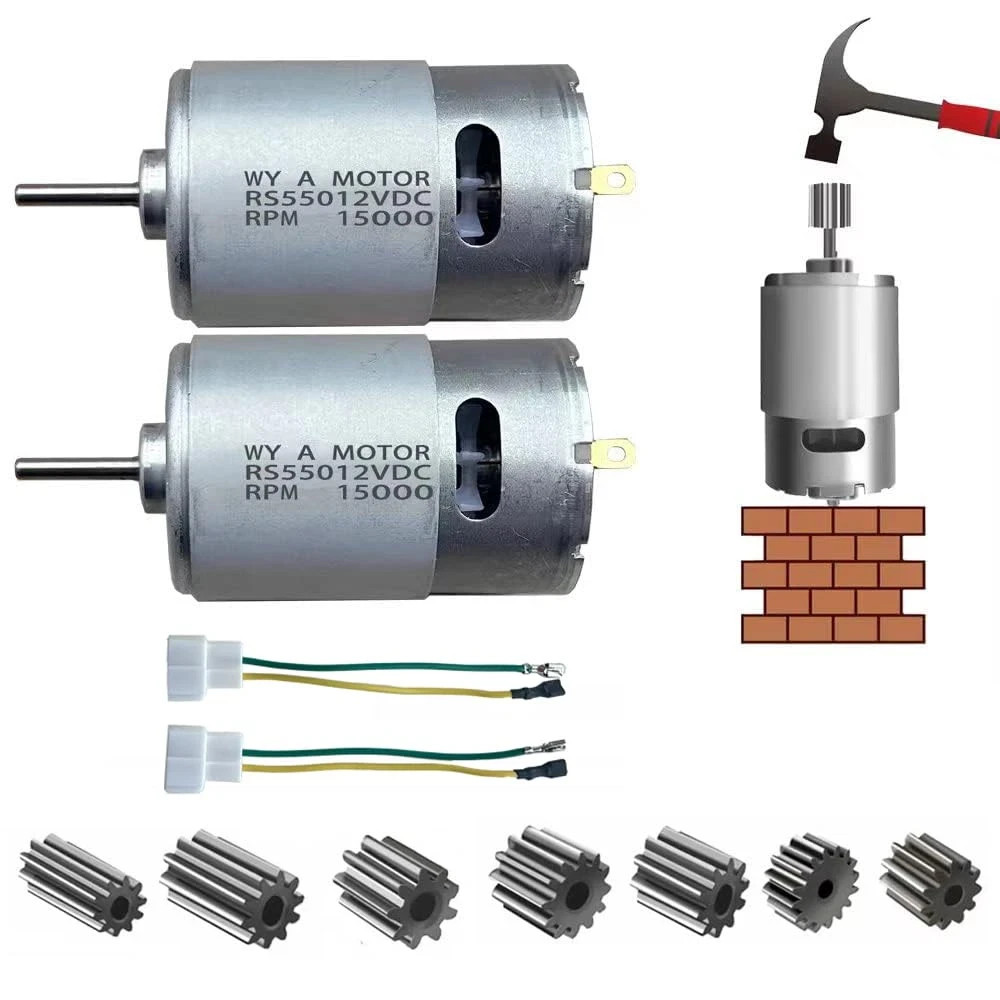 2 Pcs 12V RS550 15000RPM Electric Drive Motor for Power Wheels Upgrade,18 Volt M