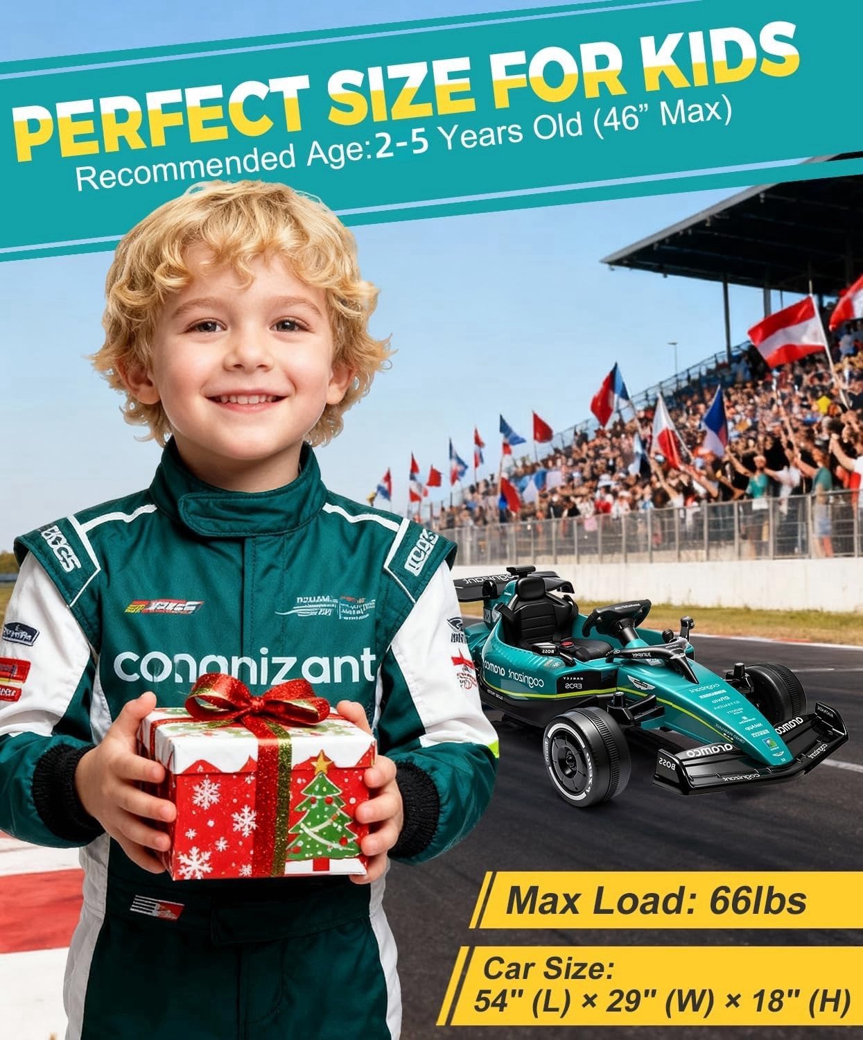 Electrical Car F1 Formula Race car Aston Martin Battery Powered Kids Ride-On