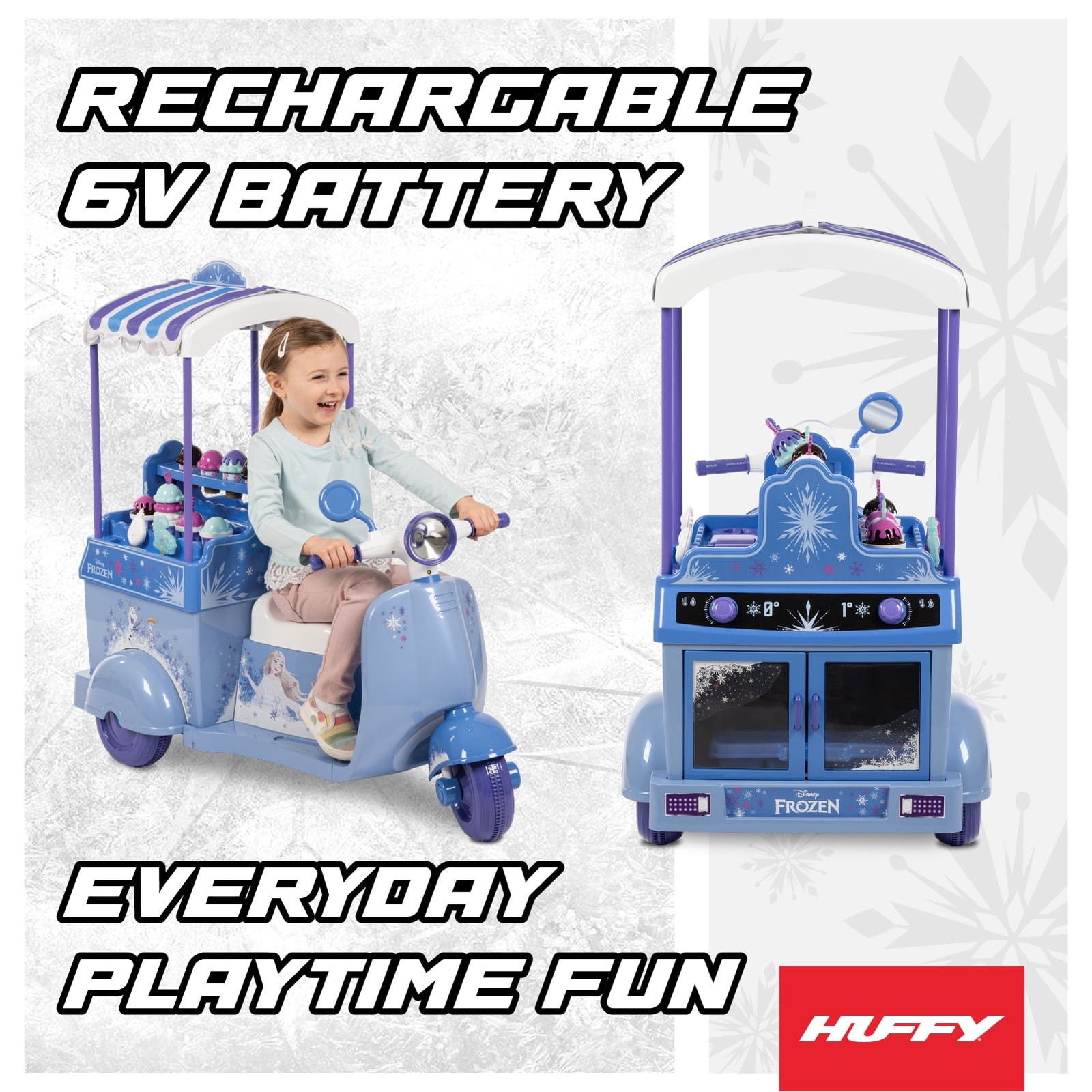 Disney Frozen Ice Cream Cart, Battery Ride-On Toy, Ice Cream Toys