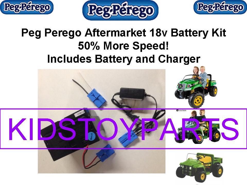 18v KIT for Power Wheels Peg Perego 12V Cars (Battery, Charger & Car Plug)