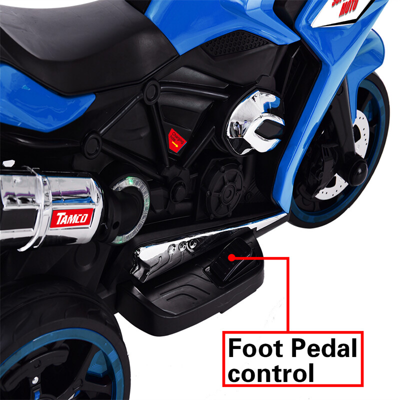 12V Electric Motorcycle Ride On Toy Rechargeable Motor Bikes 1.8-3.2MPH for 3-6