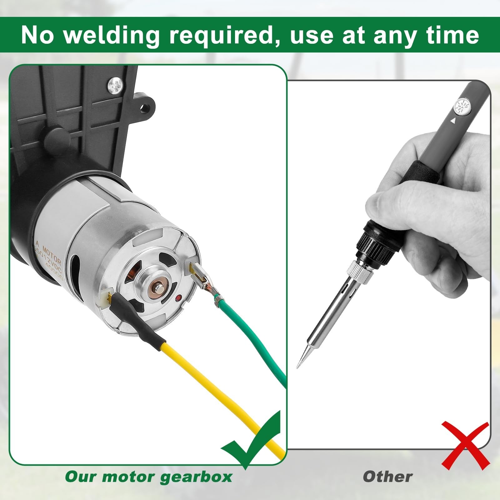 12V Electric Motor Gearbox for Kids Ride-On Cars, High Speed 40000RPM Upgrade Pa