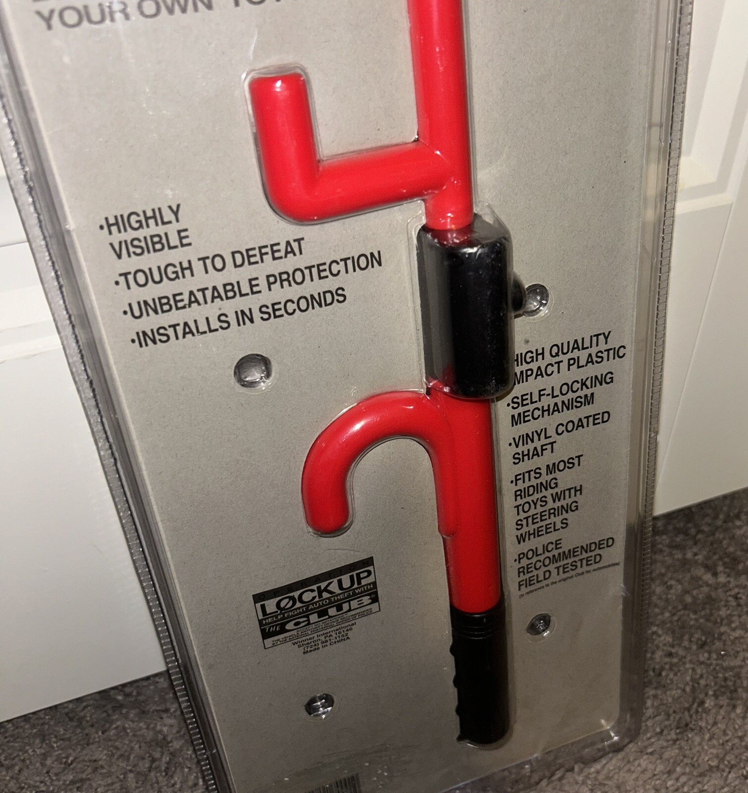 Club Anti-Theft Device For Kids Big Wheel Cars – Sealed/Brand New