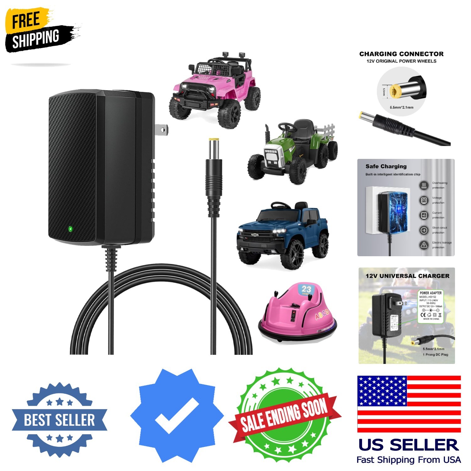 12V Charger for Kids Ride On Car Toys Best Choice for SUV Kid Trax Dynacraft …