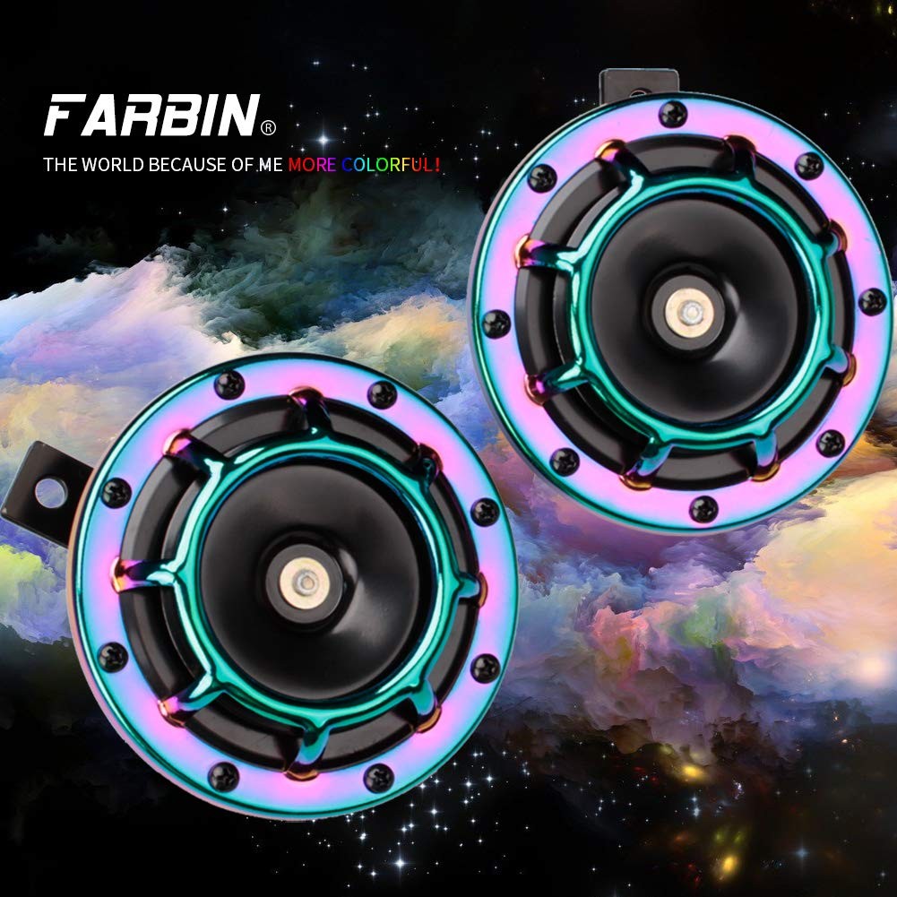 12V Loud Car Horns High Tone/Low Tone Train Horn for Truck Car Motorcycle colour