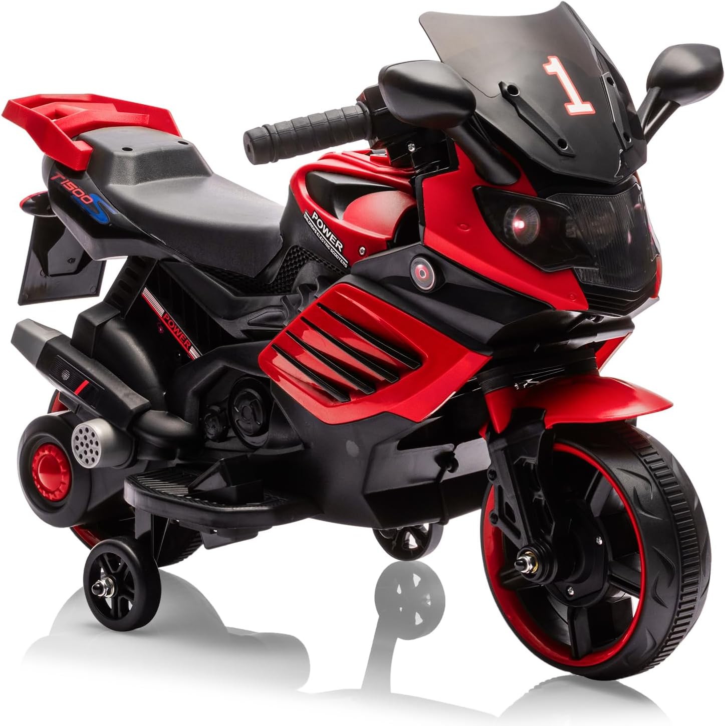 Kids 6V Ride On Motorcycle Battery Powered Ride On Toys w/Treaded Tires Music