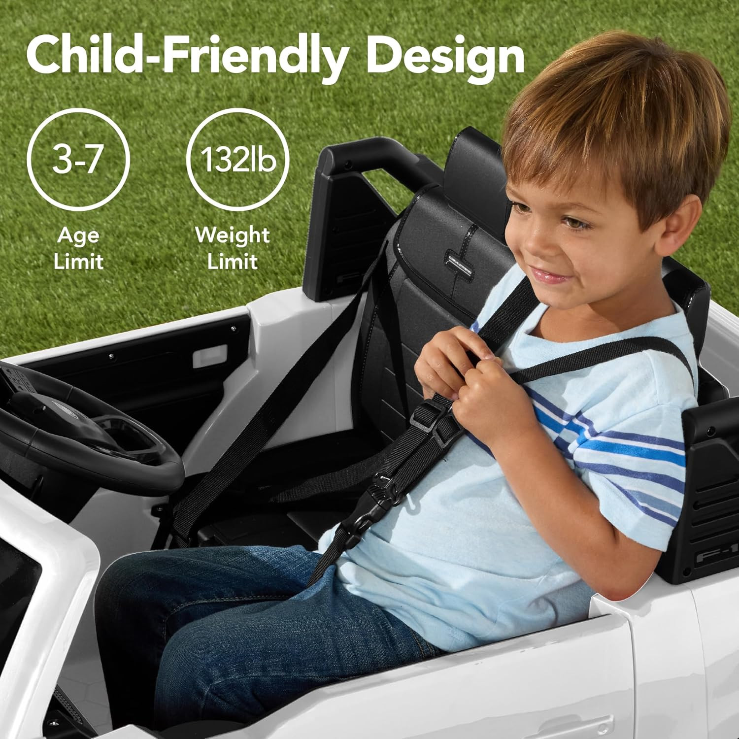Licensed Ford F-150 Lightning Truck Kids 24V 2-Seater Electric Ride on Car Toy W