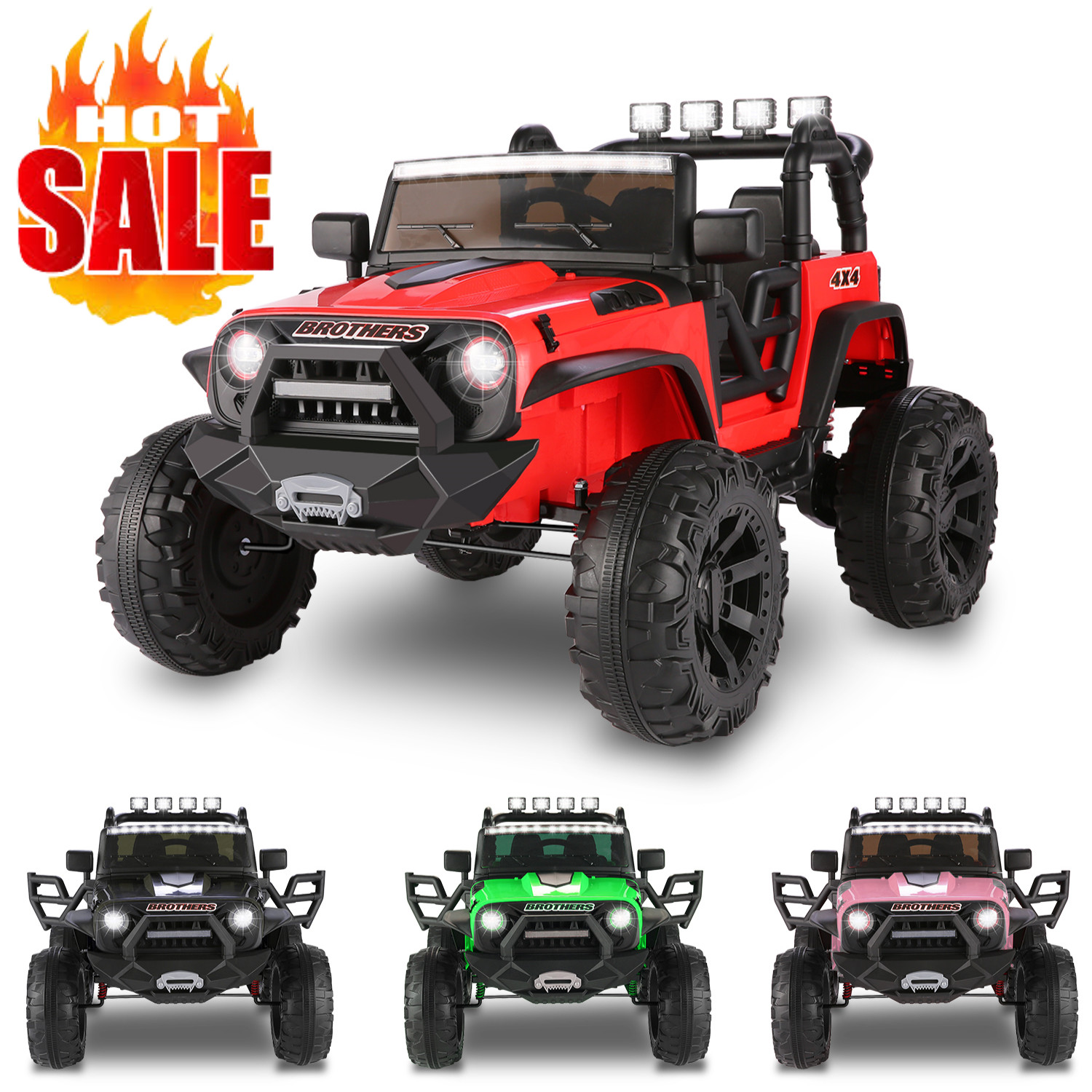12/24V Large Ride On Truck Kids Electric Car+Parental Remote Control Xmas Gift