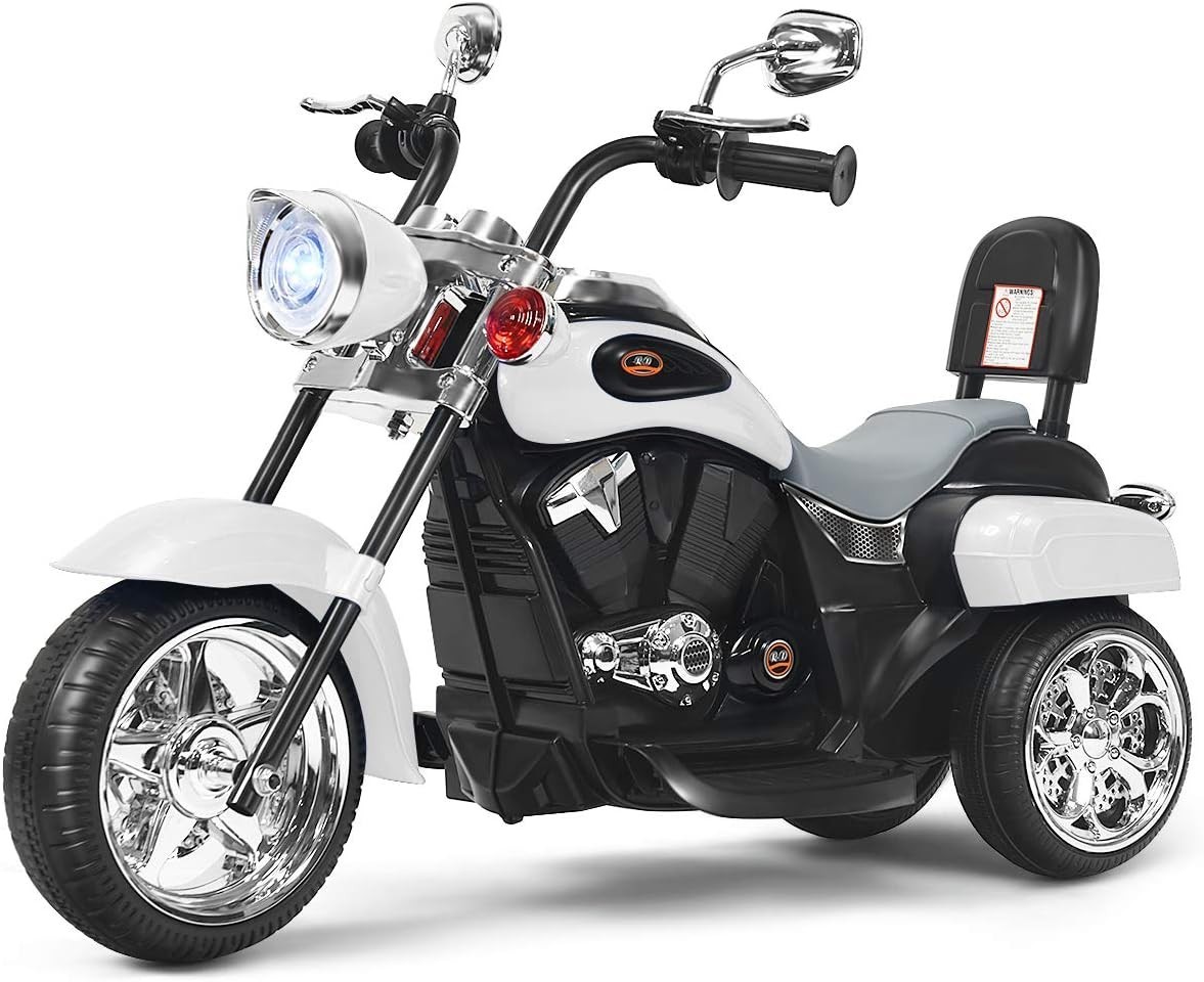Kids Electric 3-Wheel Chopper Motorcycle with Horn & Headlight