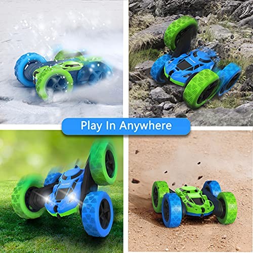 Remote Control Car for Kids, 360° Rotating Standard (Headlights) Blue&green