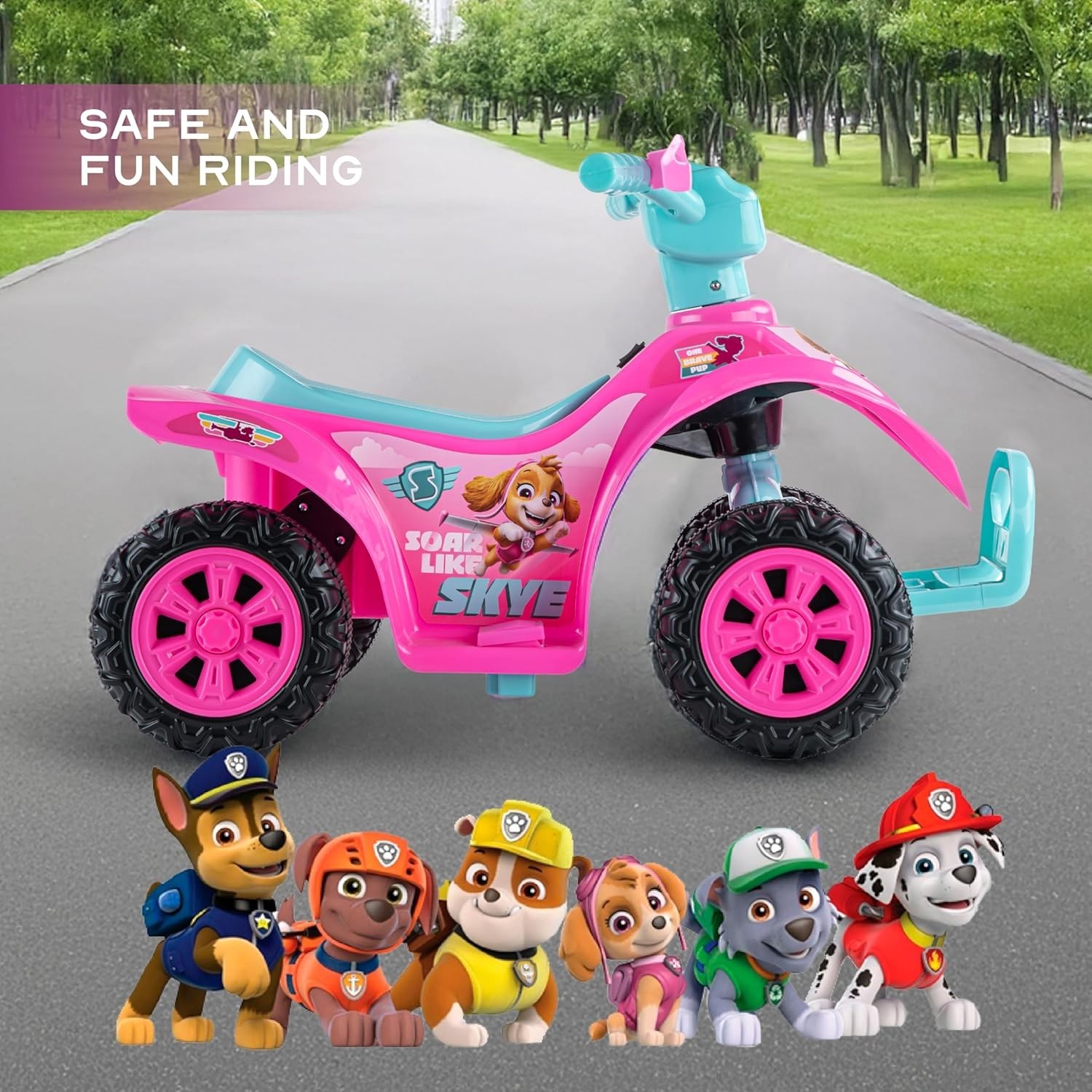 Paw Patrol – Skye 6V Quad for Kids – Powerful and Safe Ride-On Toy with Recha…