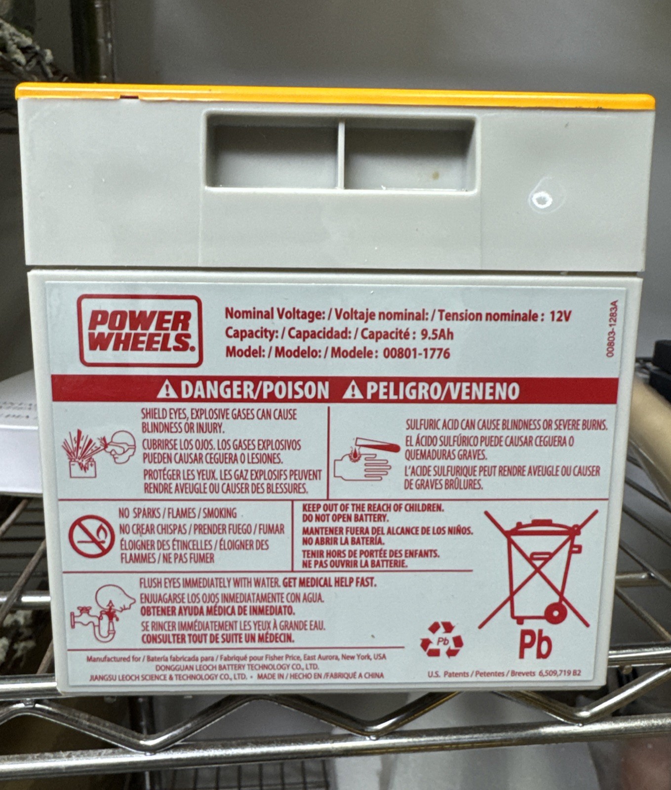 **NEW** Power Wheels Gray – Orange Top 12 volt Battery (12V) 00801-1776