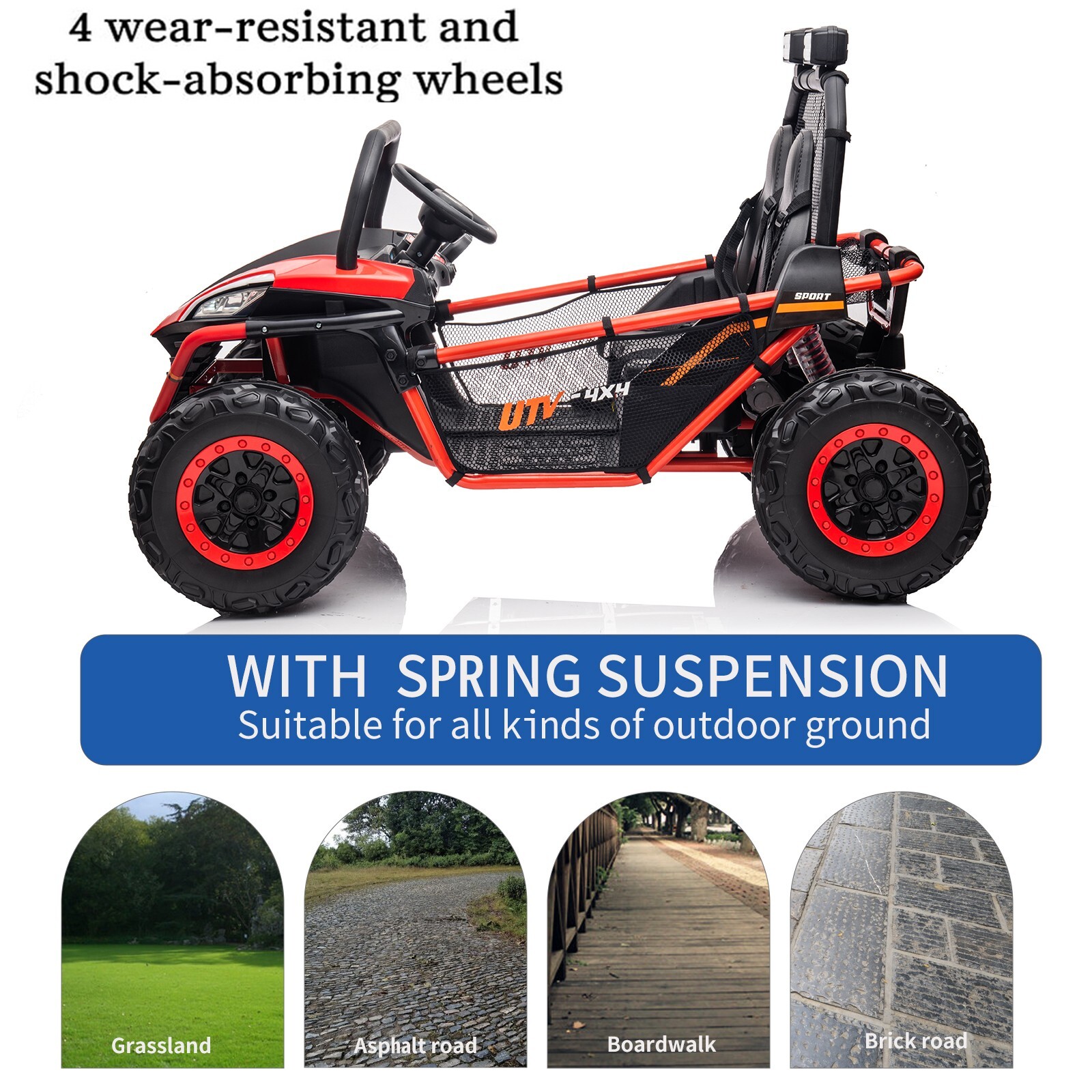 ZEOPHOL 24V Kid Ride On Car UTV 4WD 2-Seater Electric Truck 4X80W Remote Control