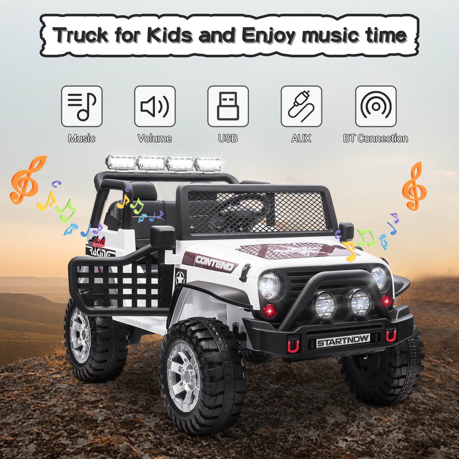 12V 2 Seater Kids Ride On Car Electric Truck Jeep w/Parental Remote Control US