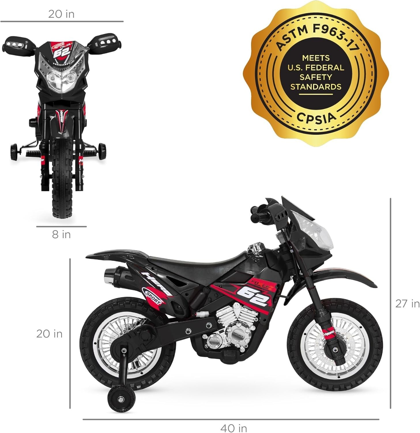 Best Choice Products Kids 6V Ride-On Motorcycle w/ Lights, Sounds,Training Wheel