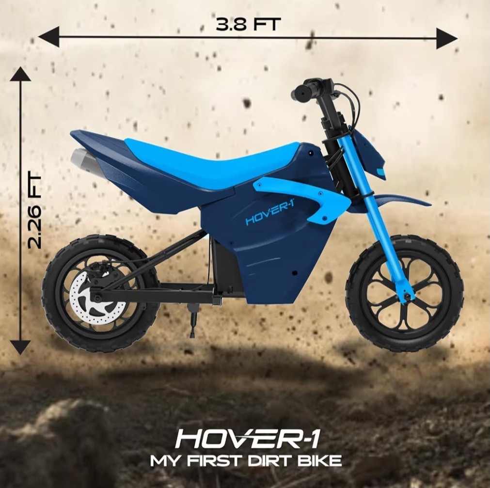 Hover-1 My First Dirt Bike for Kids 300W Motor 9MPH Max Speed, 12″-Blue