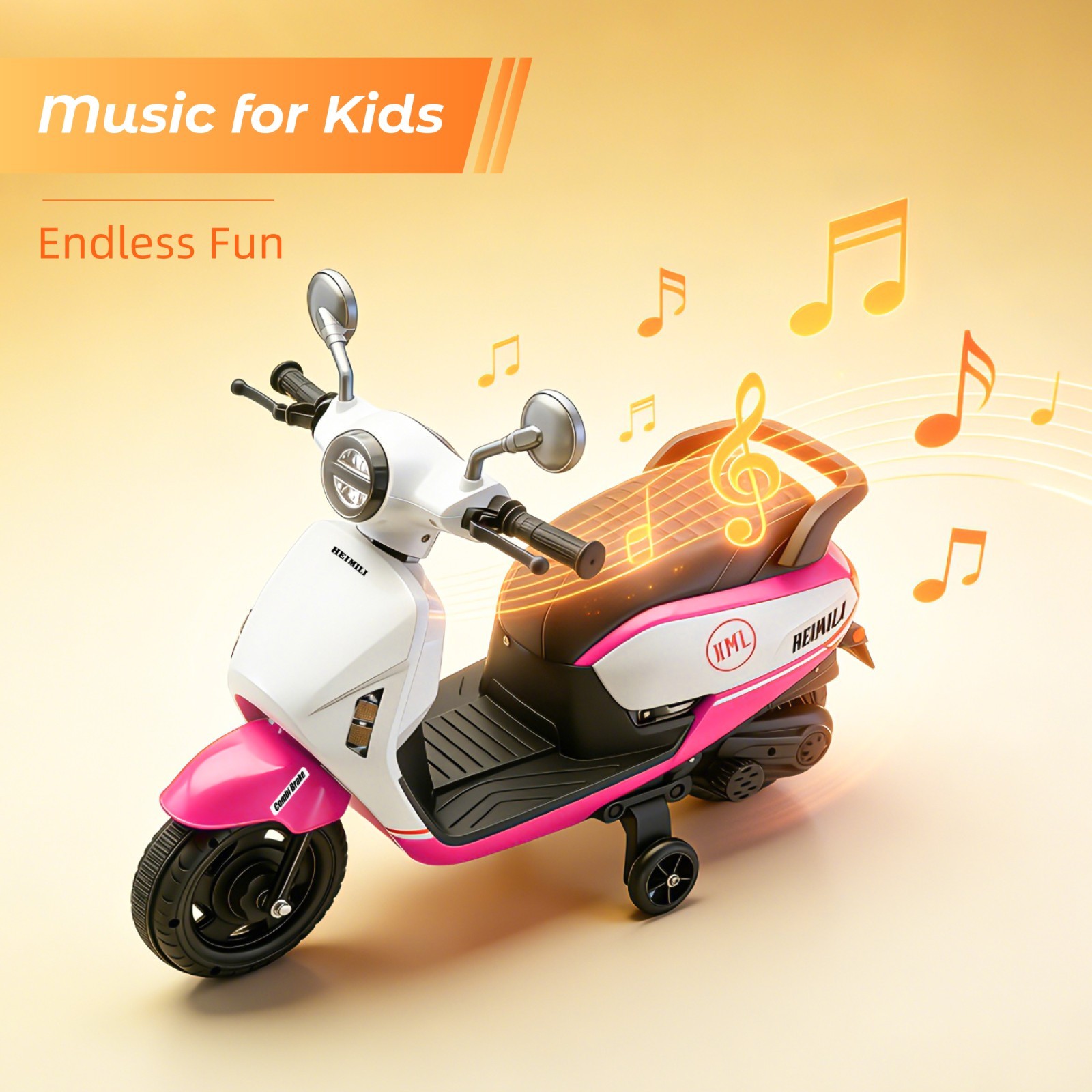 6V Kids Electric Motorcycle ride on Motorbike Age for 1-4 w/ Training Wheels LED