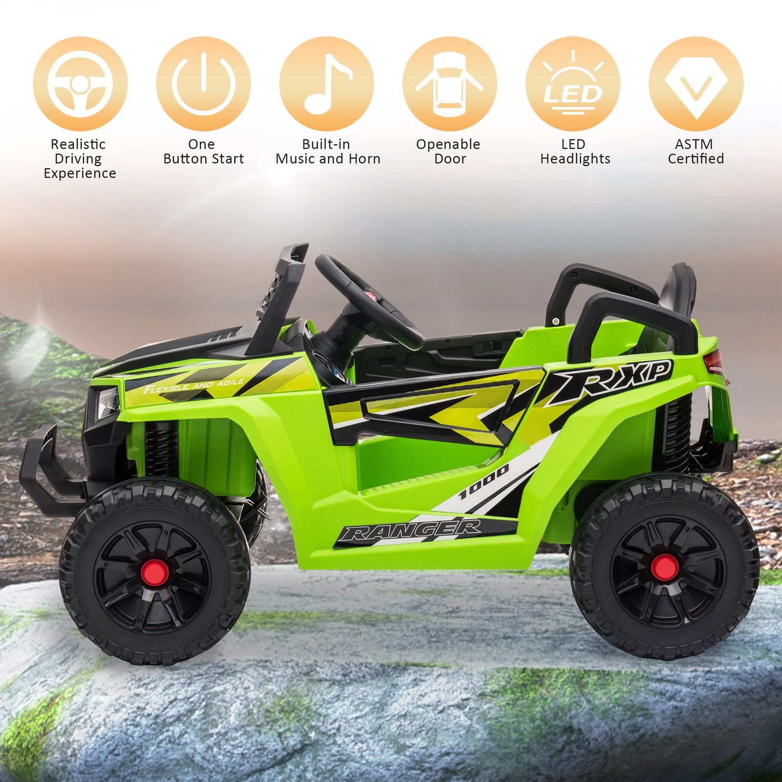 12V Coche De Paseo Para Niños Grandes De 3 4 5 6 Años Camión ATV Eléctrico Playa