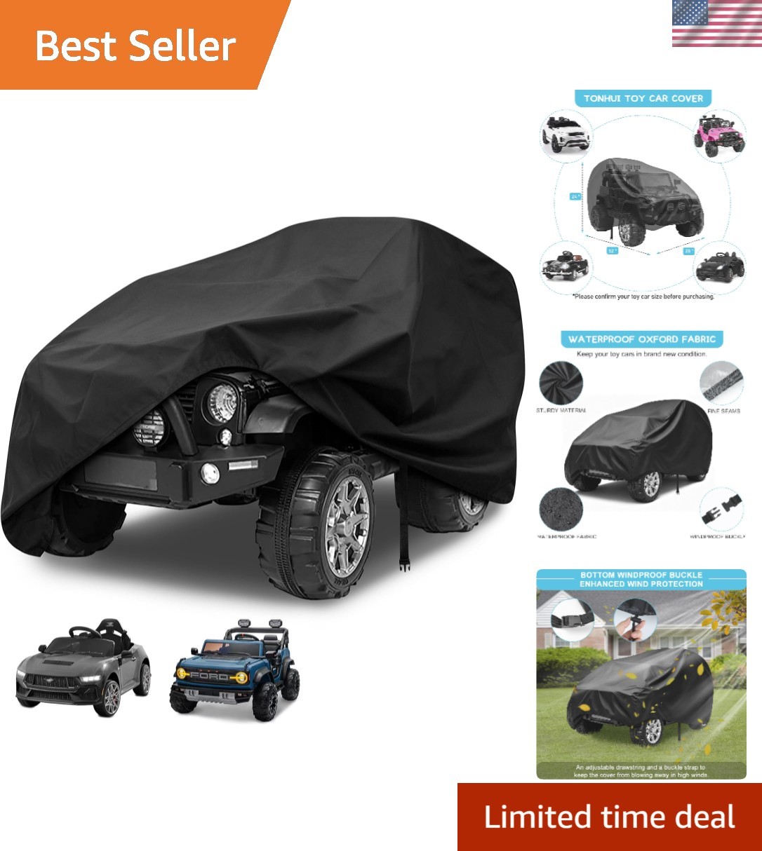 Universal Fit Kids Ride-On Toy Car Cover – Waterproof & UV Protection (52x28x24)