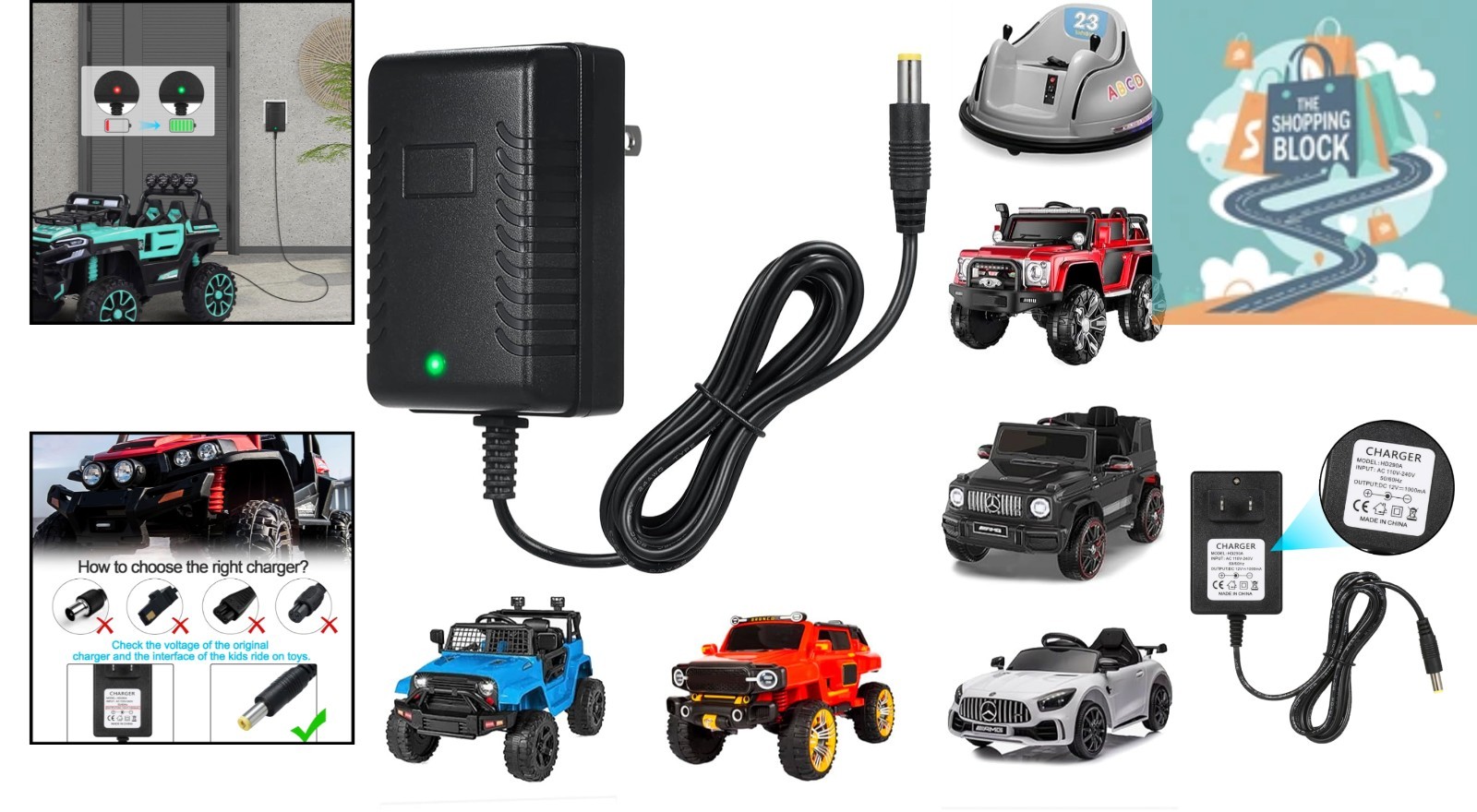 12V Kids Ride-On Car Charger, Fast Charging, UK Plug, 10-Pack